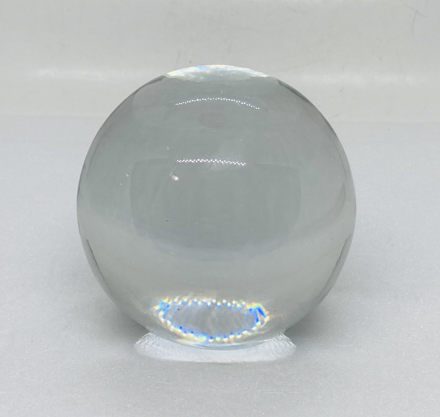 Vintage Crystal Glass Clear Transparent Paperweight “View Call America” Logo 17