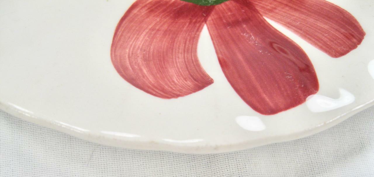 2 Mountain Bells Saucers Blue Ridge Southern Pottery Pink Flowers (O2) AS IS
