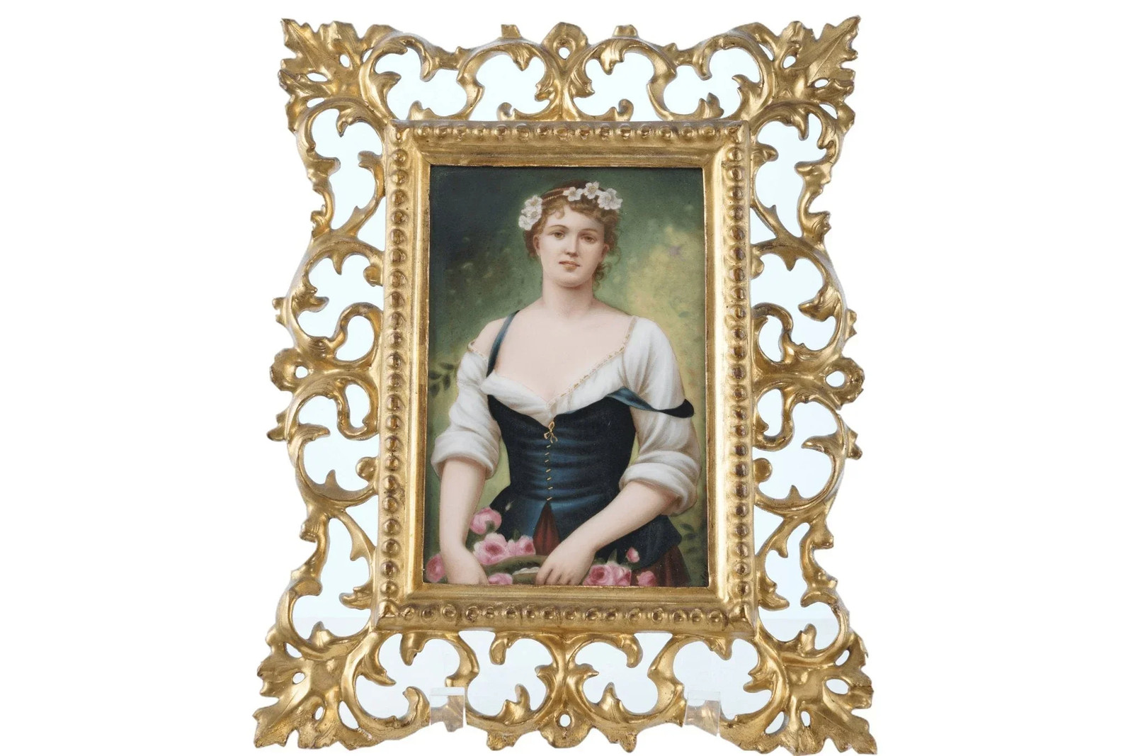 Hermann Sontag (1873-1944) Antique Berlin Porcelain Plaque hand painted woman
