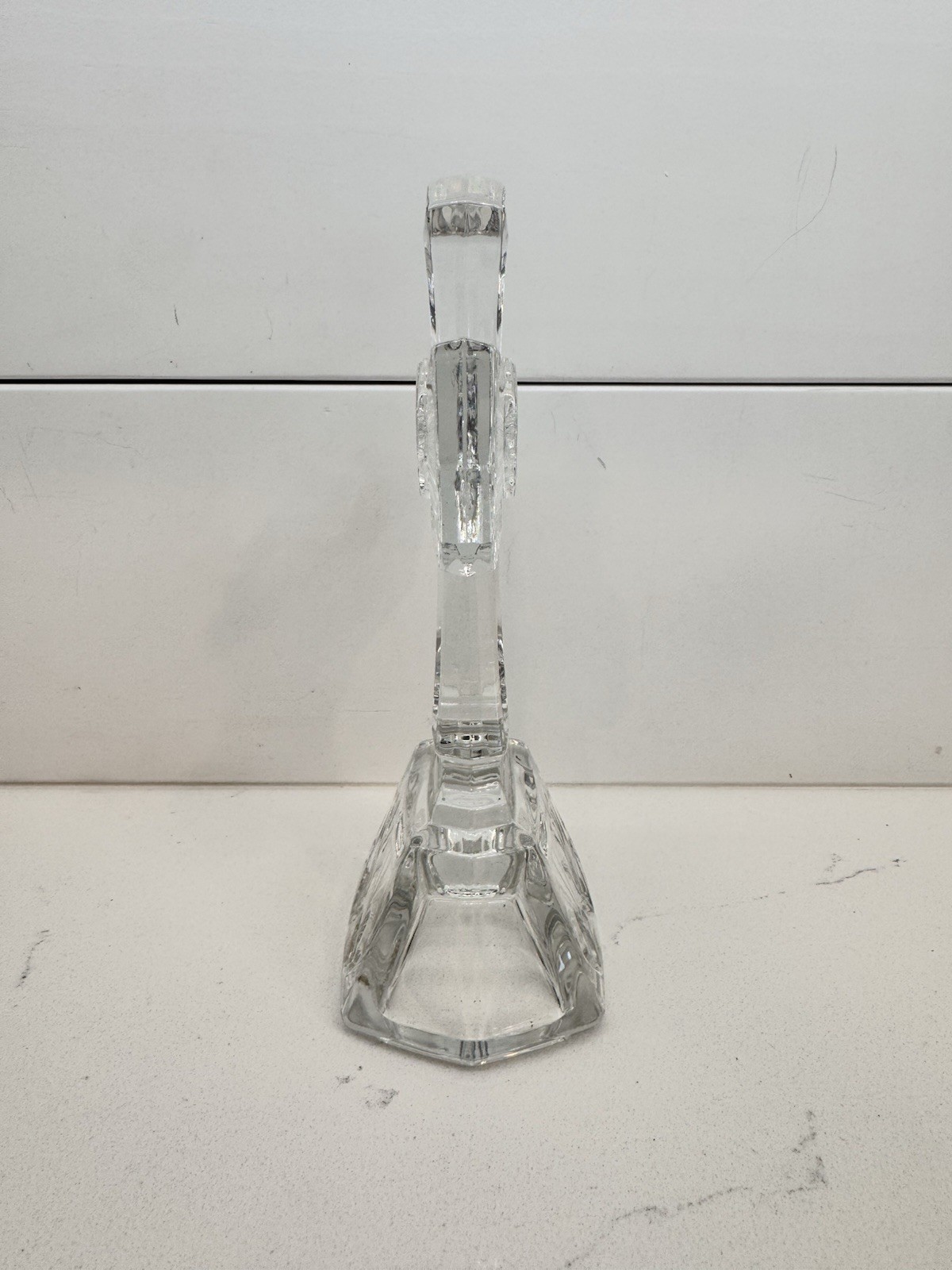 Crystal Cross Figurine 6.5″ Religious Decor Clear Cut Glass Standing Desktop