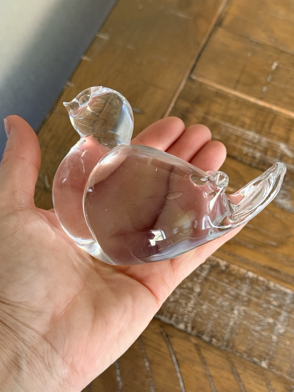 Vintage Signed Vilca Italy Lead Crystal Bird Figurine Hand Blown 3.25” inch