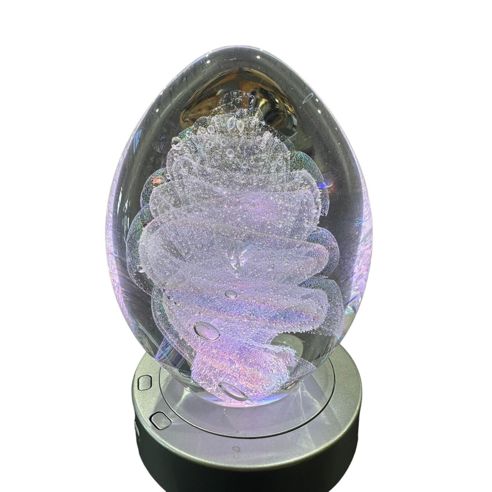 NEW Alabaster Small Paddle Crystal Dichroic Art Glass Paperweight S. Garrelts
