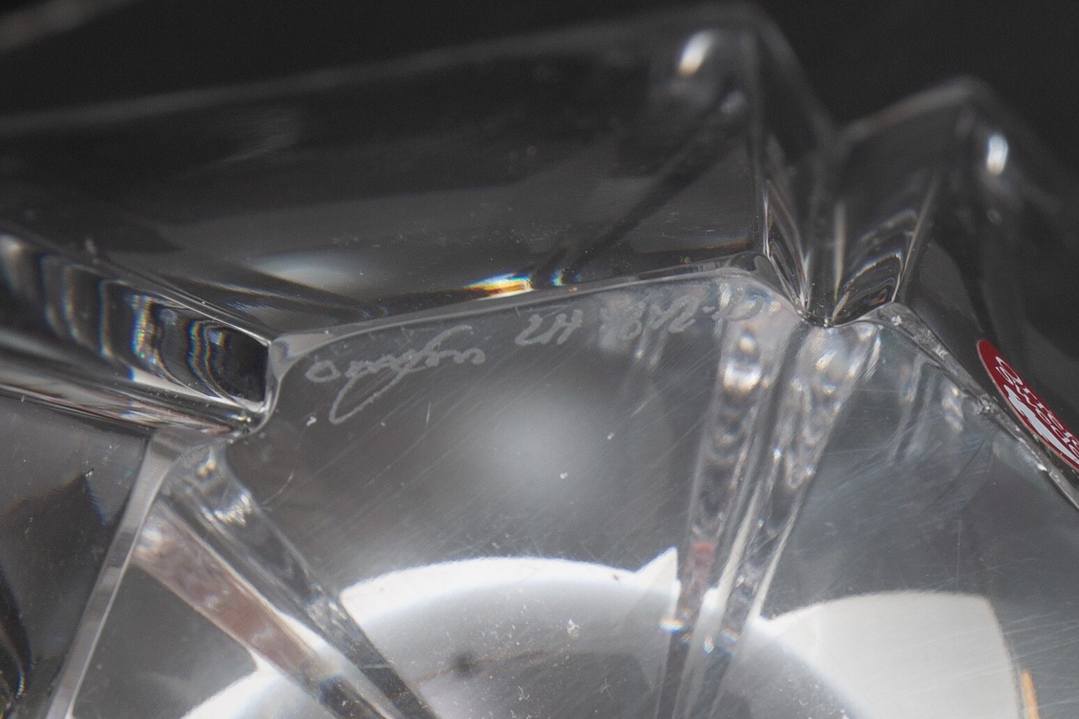 Orrefors Crystal Bowl Lars Hellsten Orion Heavy Sticker Signed