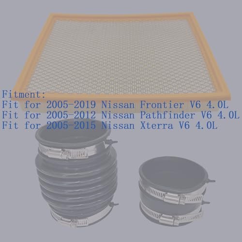 Air Cleaner Intake Hose Tube & Air Filter Fit for 2005-2019 Nissan Frontier