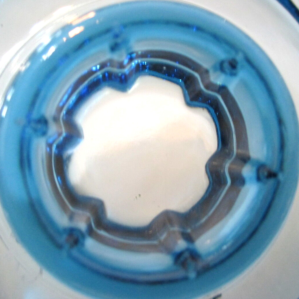Vintage Federal Glass Candle Holders PAIR Celestial Ribbed Blue 5 3/8″ D