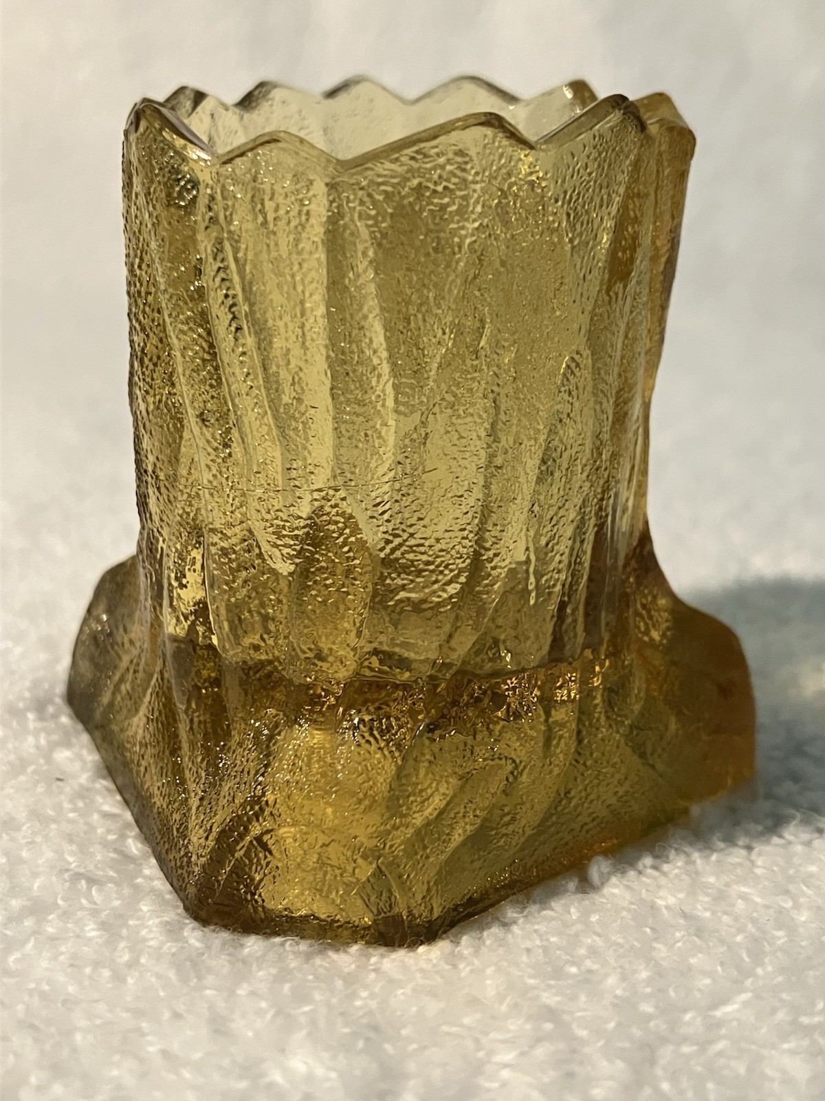 Vtg Amber Glass Toothpick Owl Figurine 2.75” Decorative Collectible Sculpture
