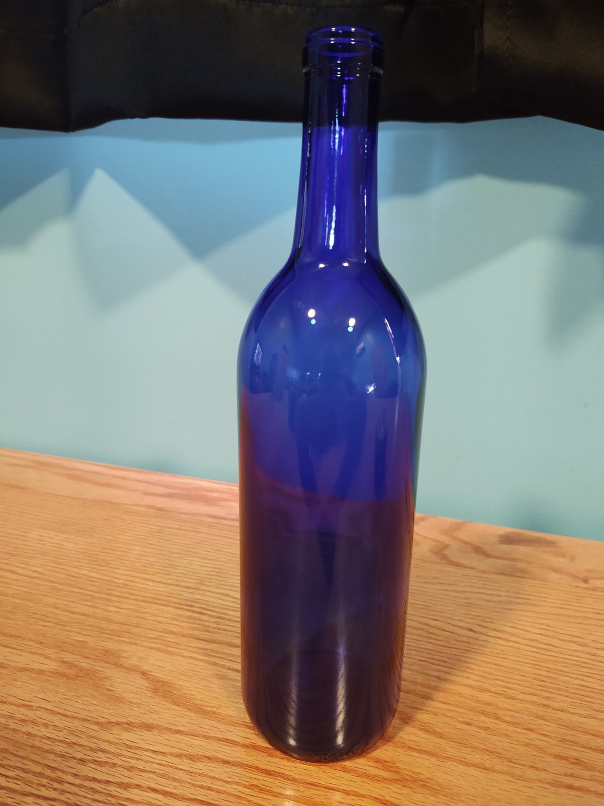Vintage Cobalt Blue Glass Tall Bottle 11”