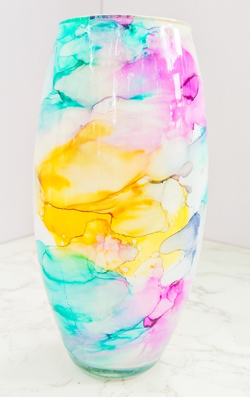 Murano Style Franco Italy Hand Blown Multicolor Art Glass Vase Abstract Design