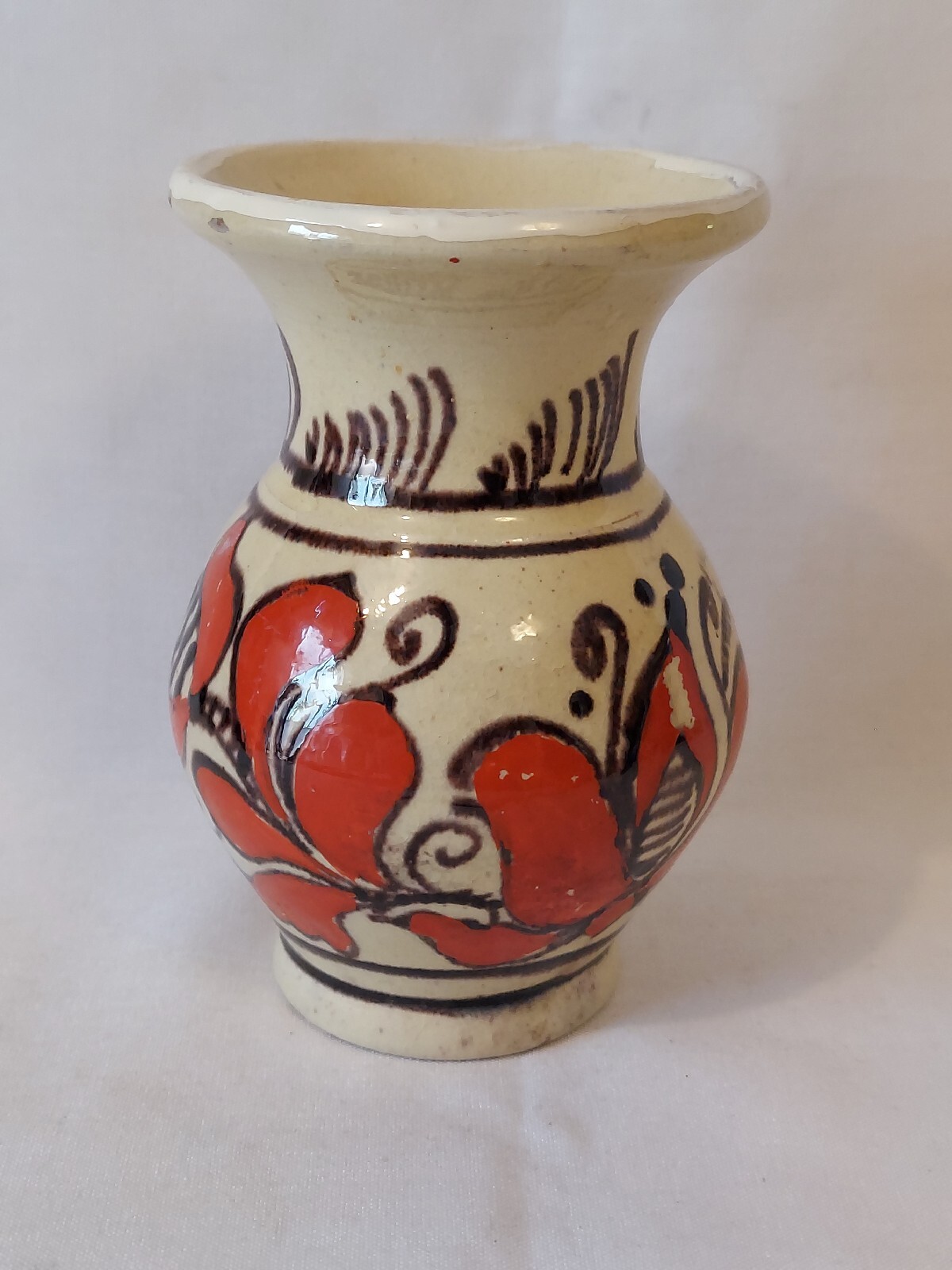 Korond Pottery Vase Handpainted Romania