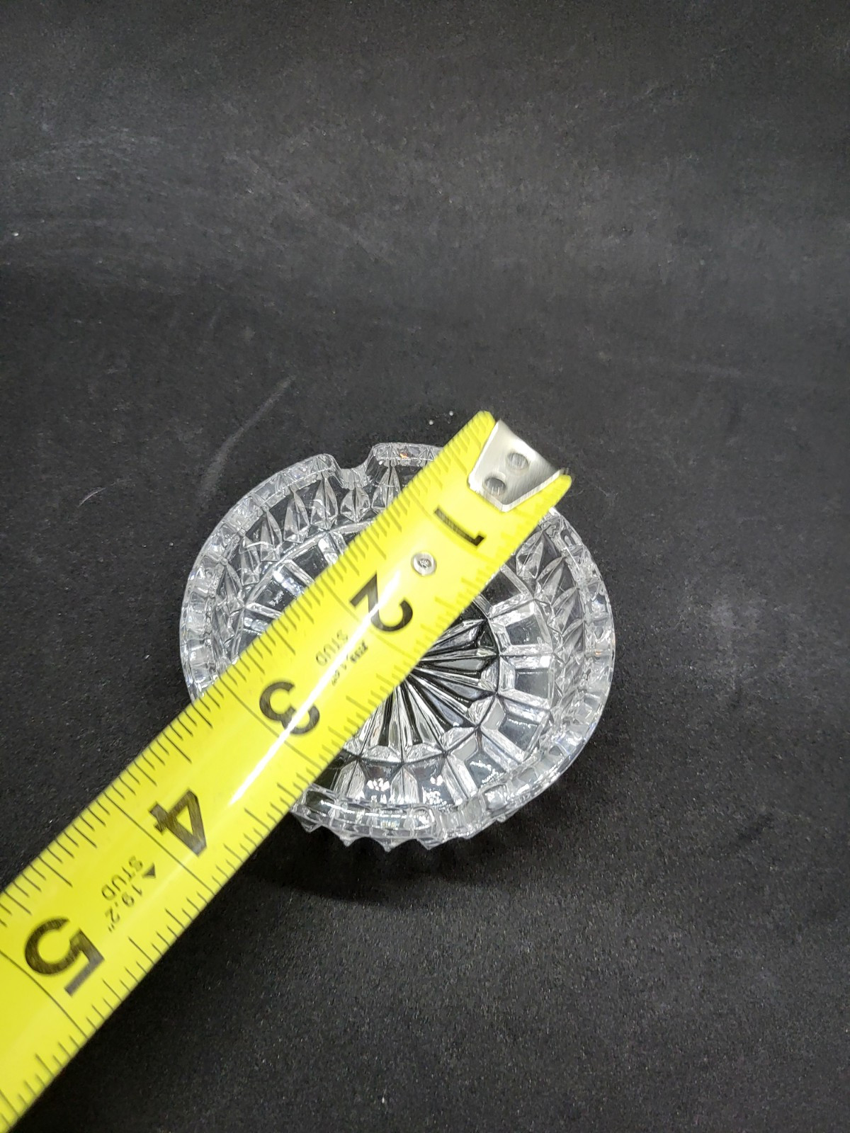 Vintage Round European Hand Cut Lead Crystal Ashtray West Germany-Excellent!