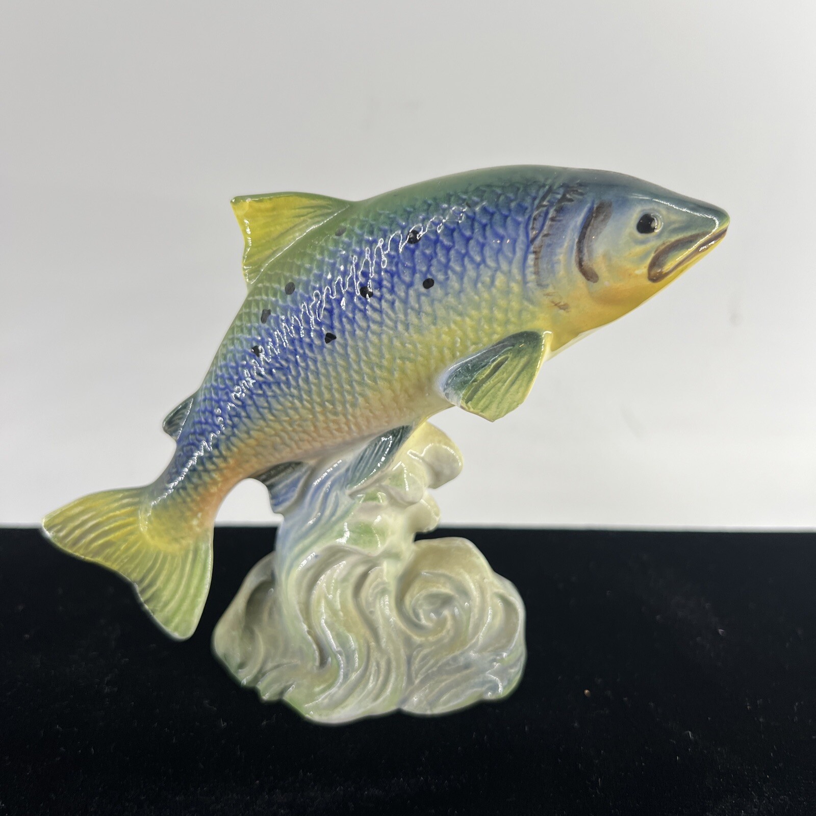 Vintage Atlantic Salmon Fish Figure Japan Sticker Ceramic