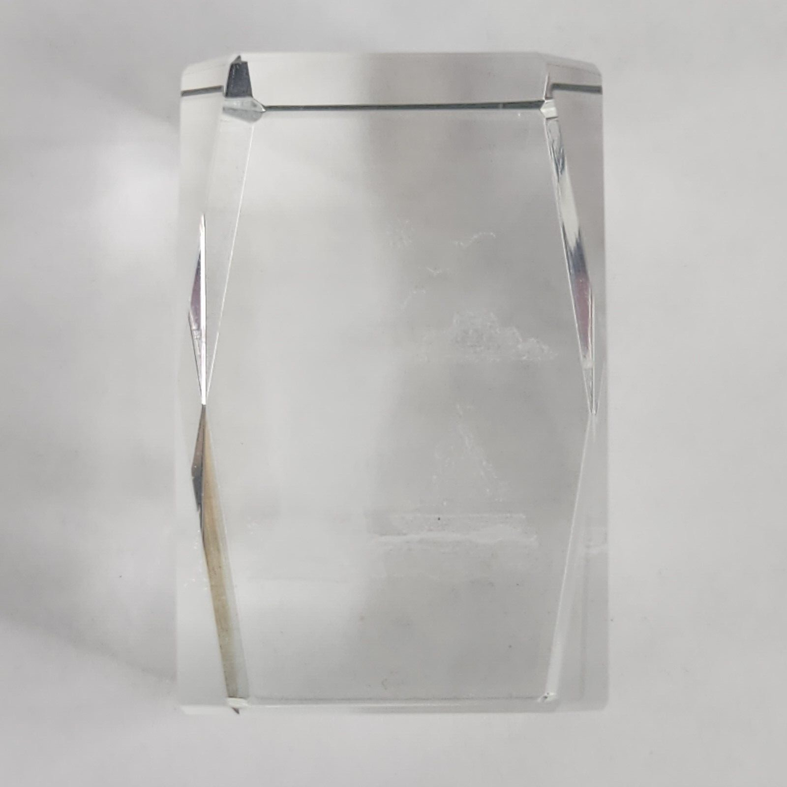 Paperweight Laser Etched Prism Clear Crystal Cube Lighthouse Nautical Seagulls