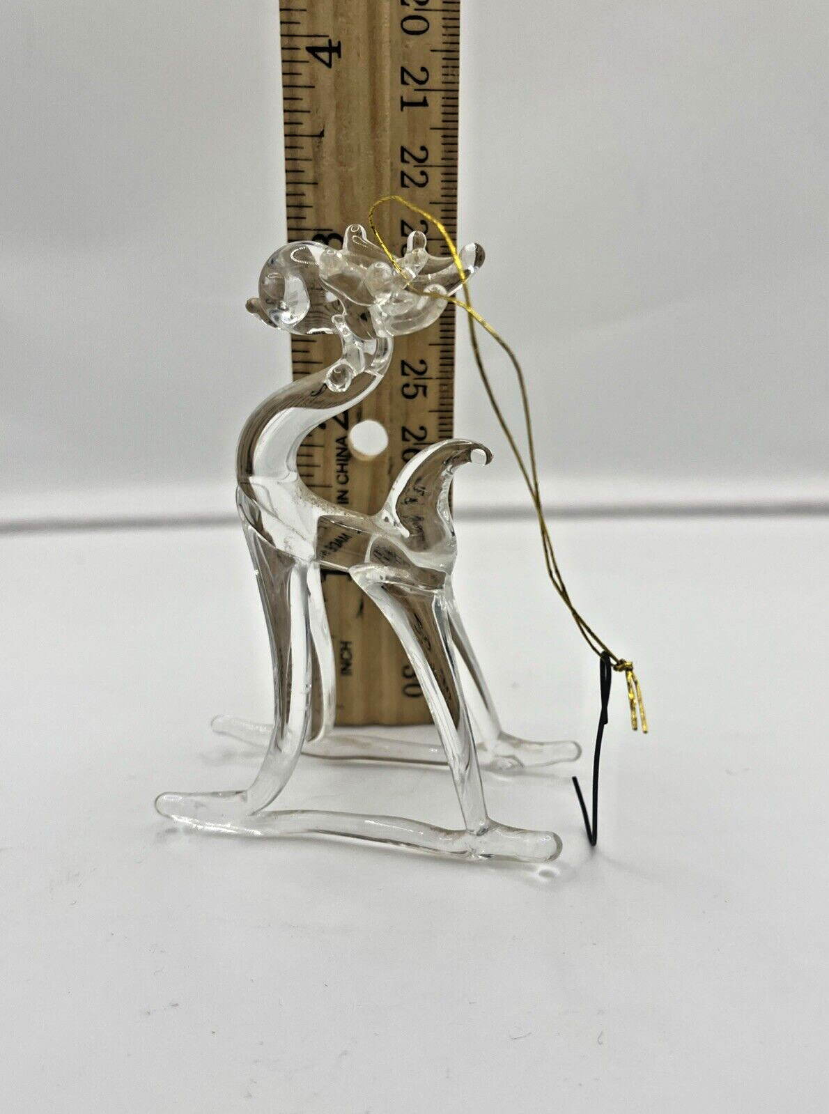 Vintage Miniature Hand Blown Glass Animal Buck Deer 3” Christmas Ornament MCM