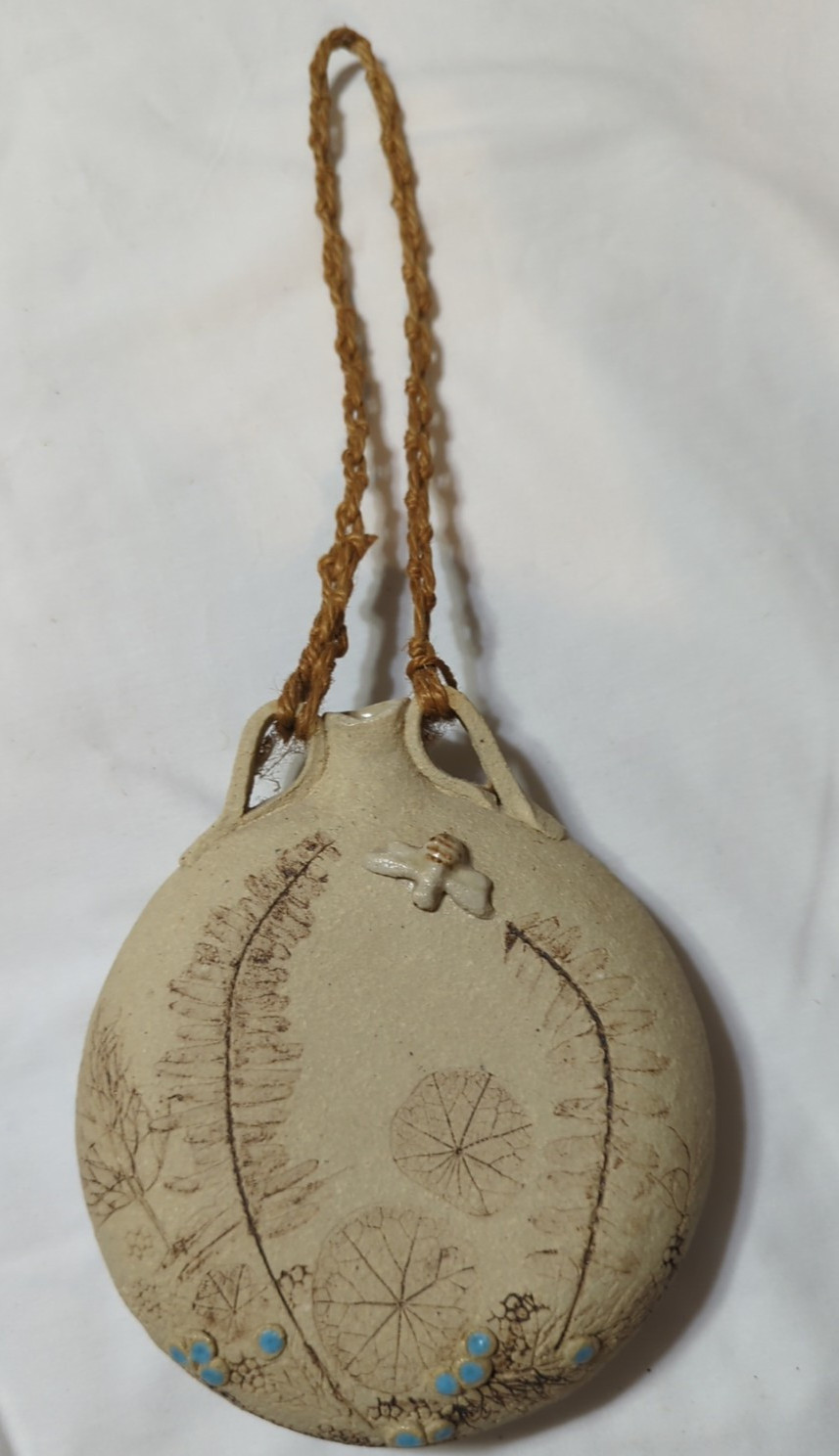 Beautiful Clay Water Canteen/Pottery Wall Bottle of Ocean Scene? See Photos