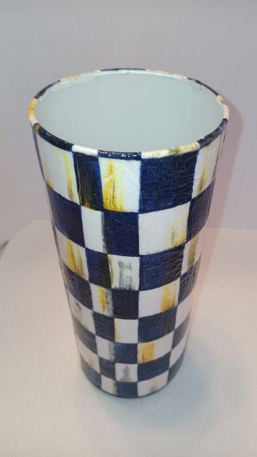 Fits with Mackenzie Childs BLUE GLASS 8 1/2 ” VASE, MADE BY ME