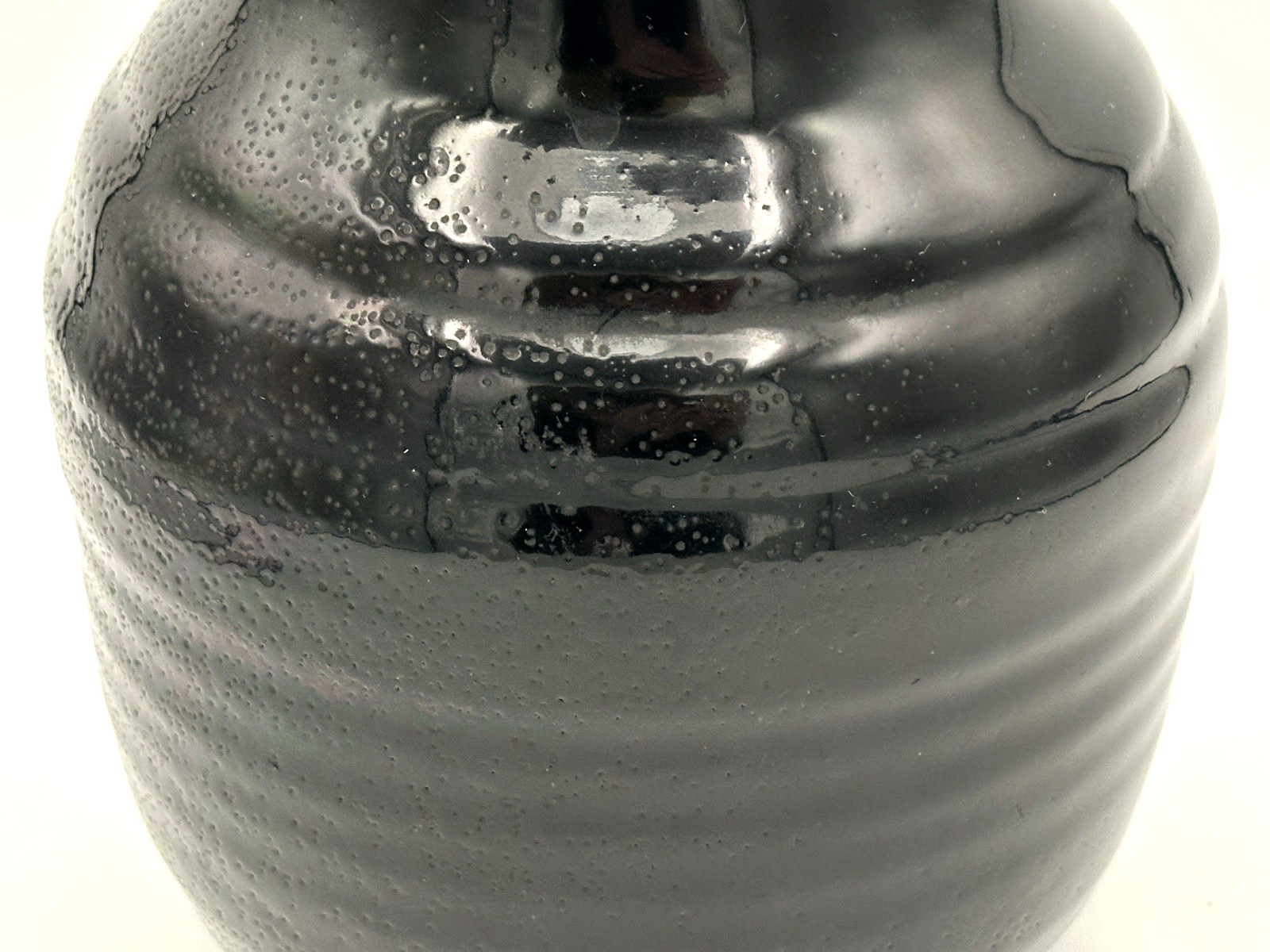 Glossy Jet Black ACCOLAY Pottery 10.75″ Vase – Mid-Century France