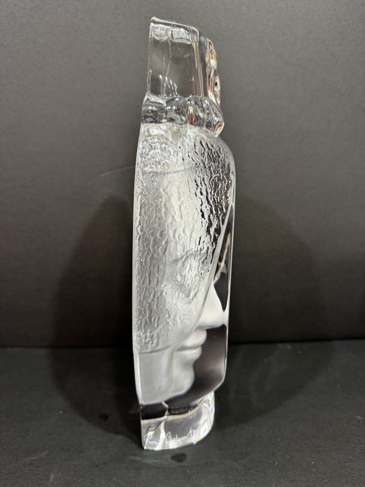 Rare Daum Crystal Ltd. Edition ((197/300) 14” Buddha Head By Roy Adzak Excellent