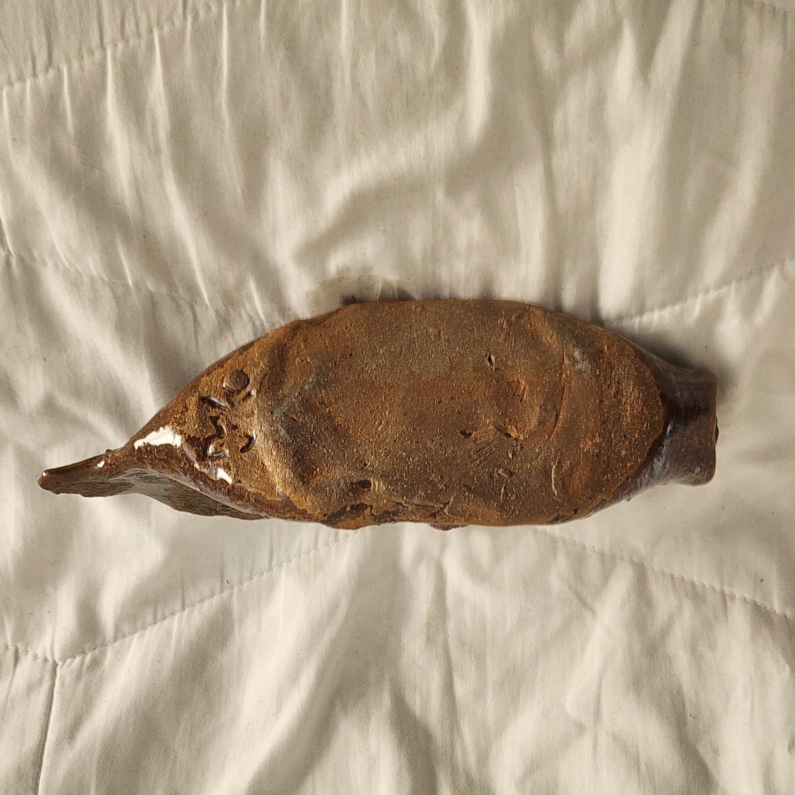Studio Art Pottery Sea Creature Fish Monster Slug Signed Marked Hand Made