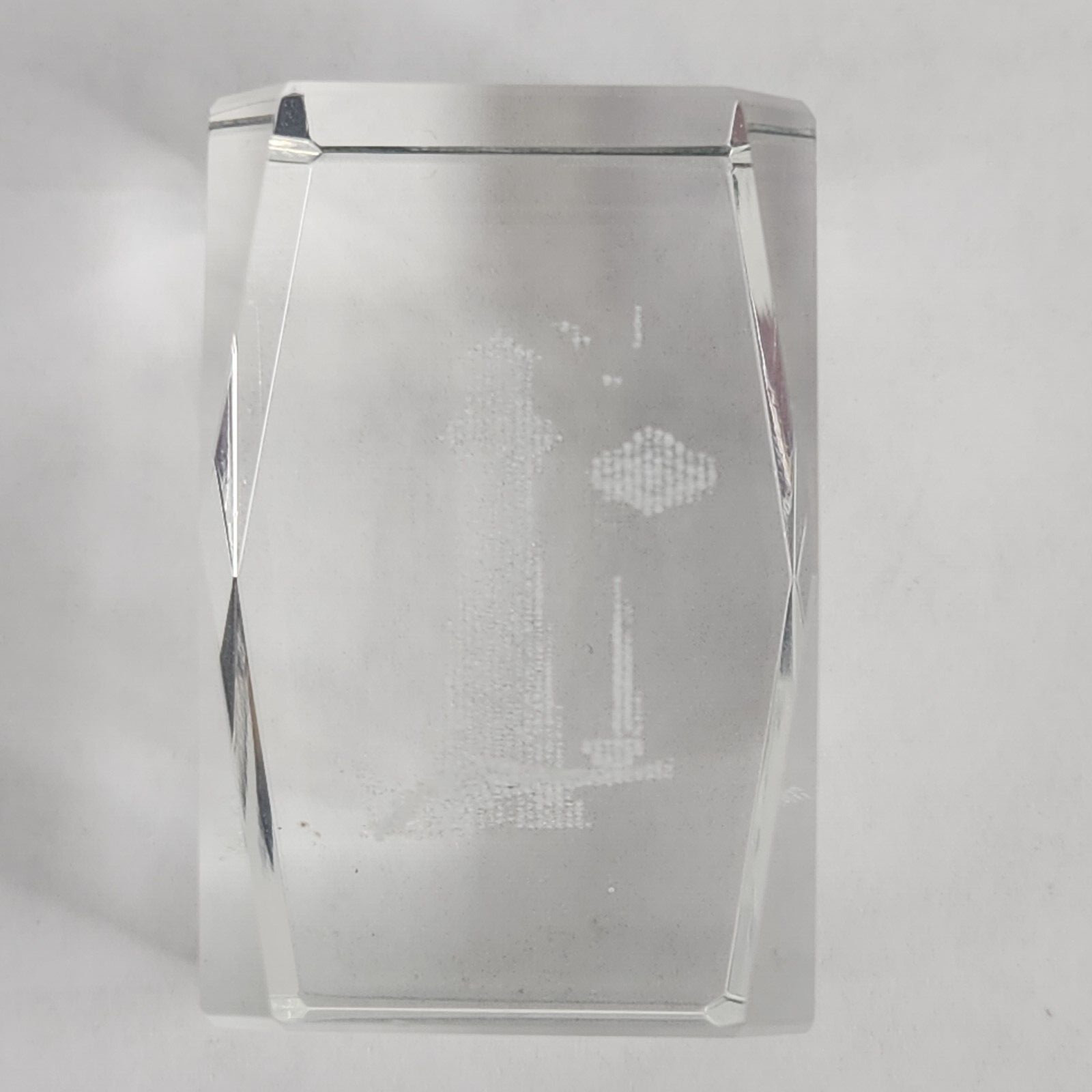Paperweight Laser Etched Prism Clear Crystal Cube Lighthouse Nautical Seagulls