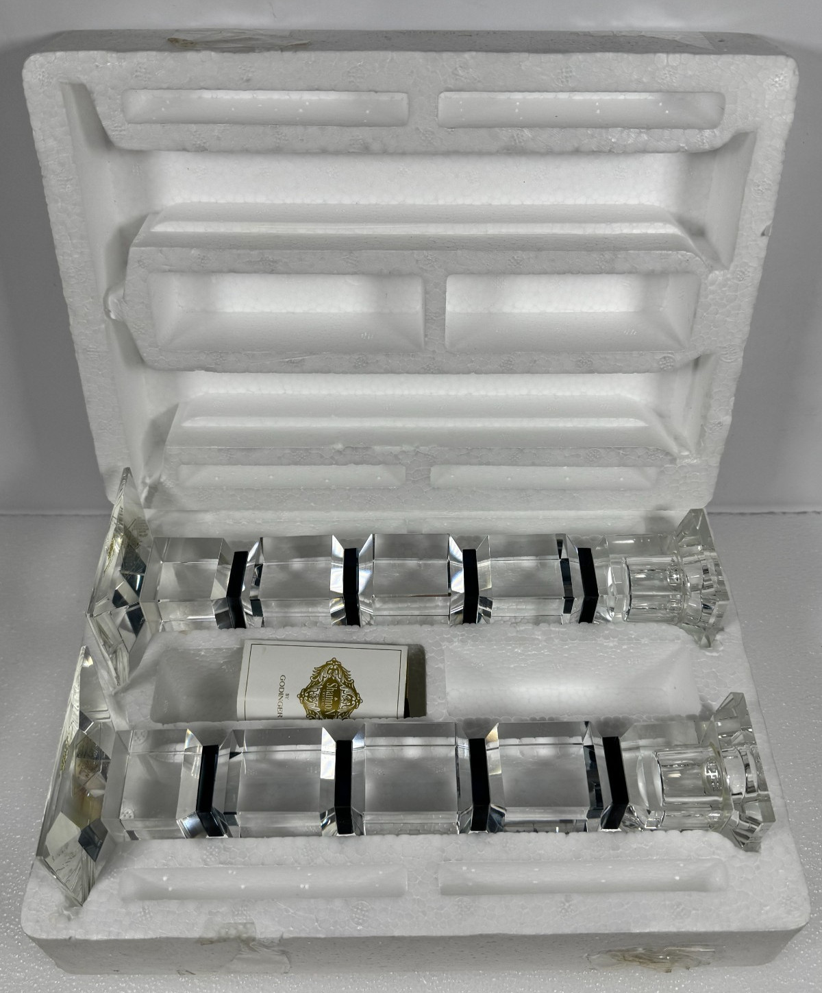 Shannon Crystal by Godinger Stratford 10” Tall Candlestick Pair Cut Crystal EUC