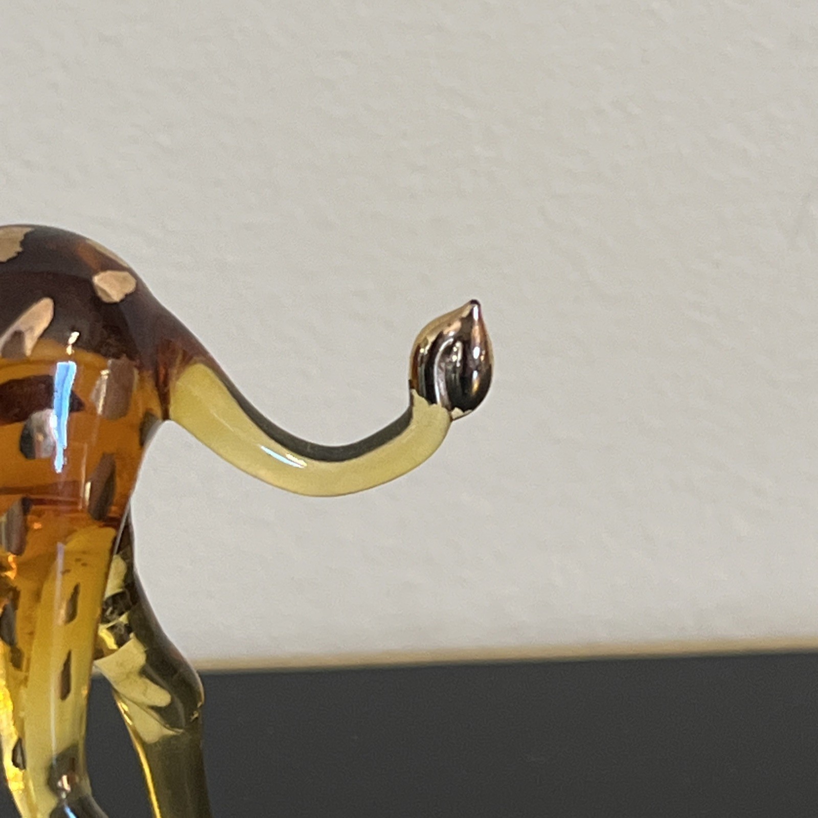Blown Glass Giraffes 3.75” With Gold Accents Miniature Collector