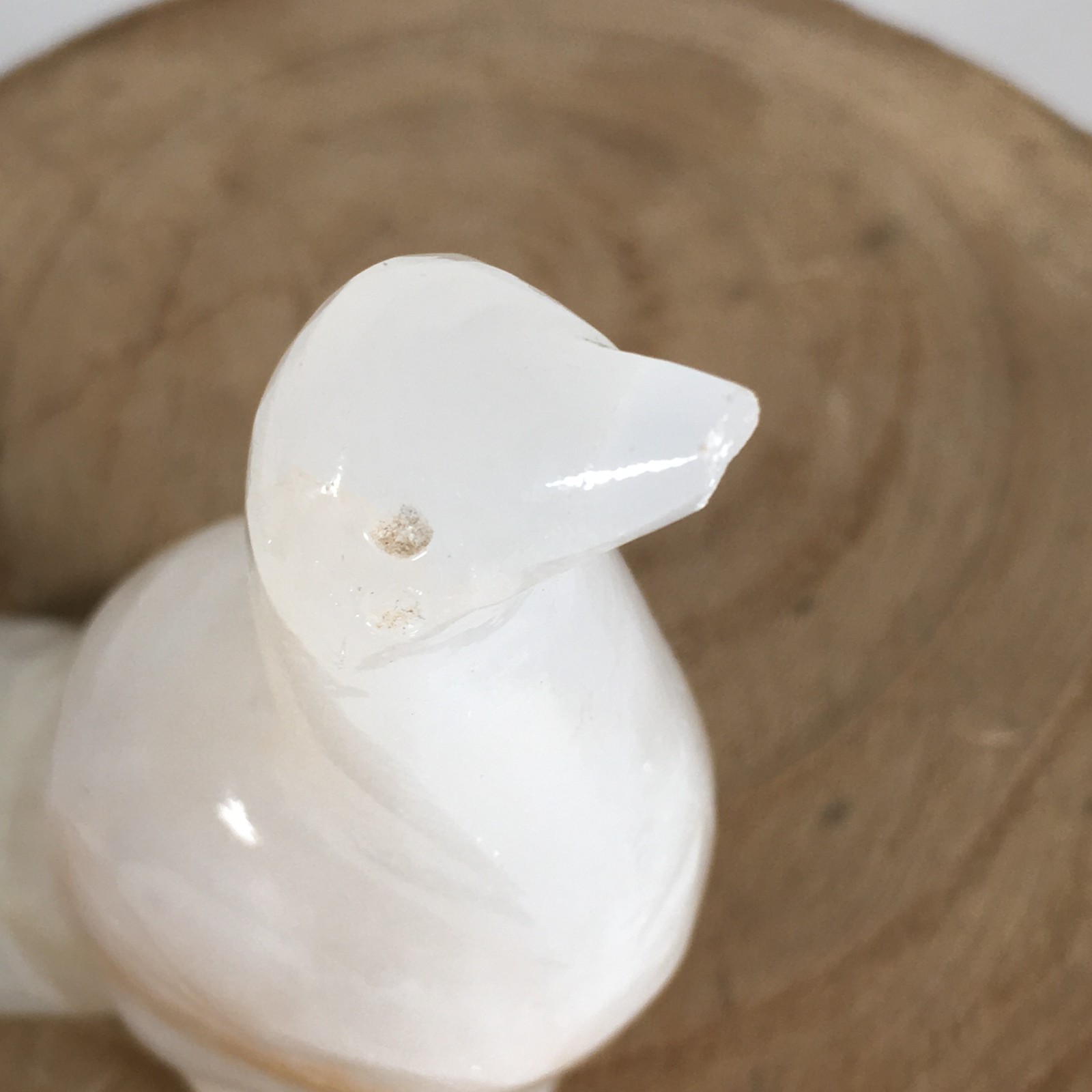 Vintage Onyx Love Birds Pair of 2 Ivory Color Glossy 3 1/2 Inches