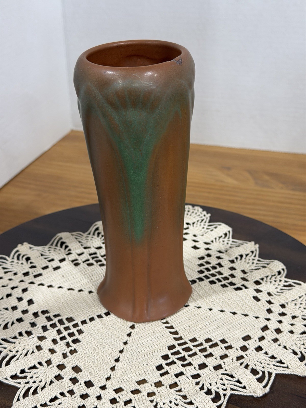Beautiful Vintage Brown-Green Van Briggle Clay Pottery Vase- Rare-See Photos
