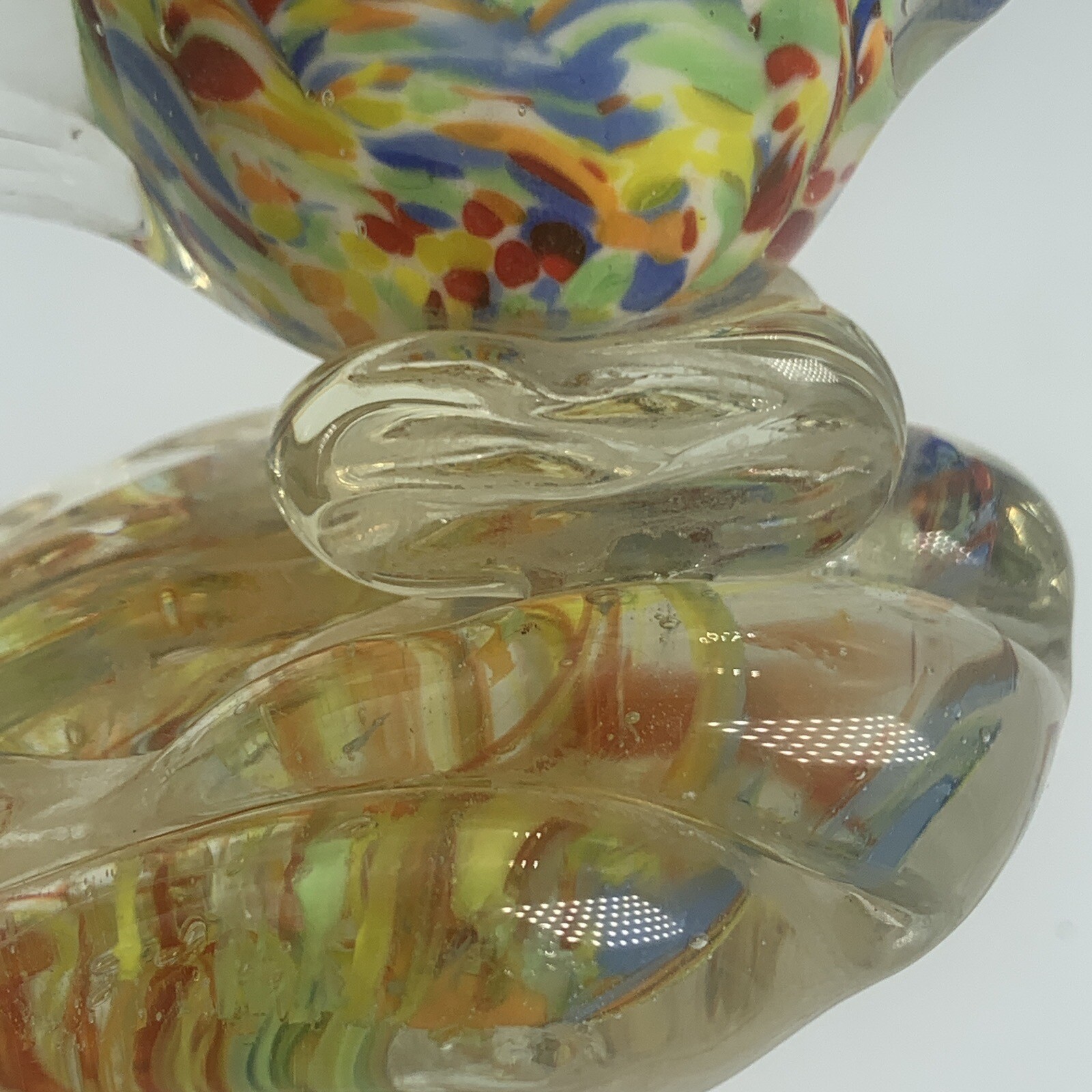 Angel Fish Glass Figurine Multicolor Double Paperweight 8.5″ Sculpture