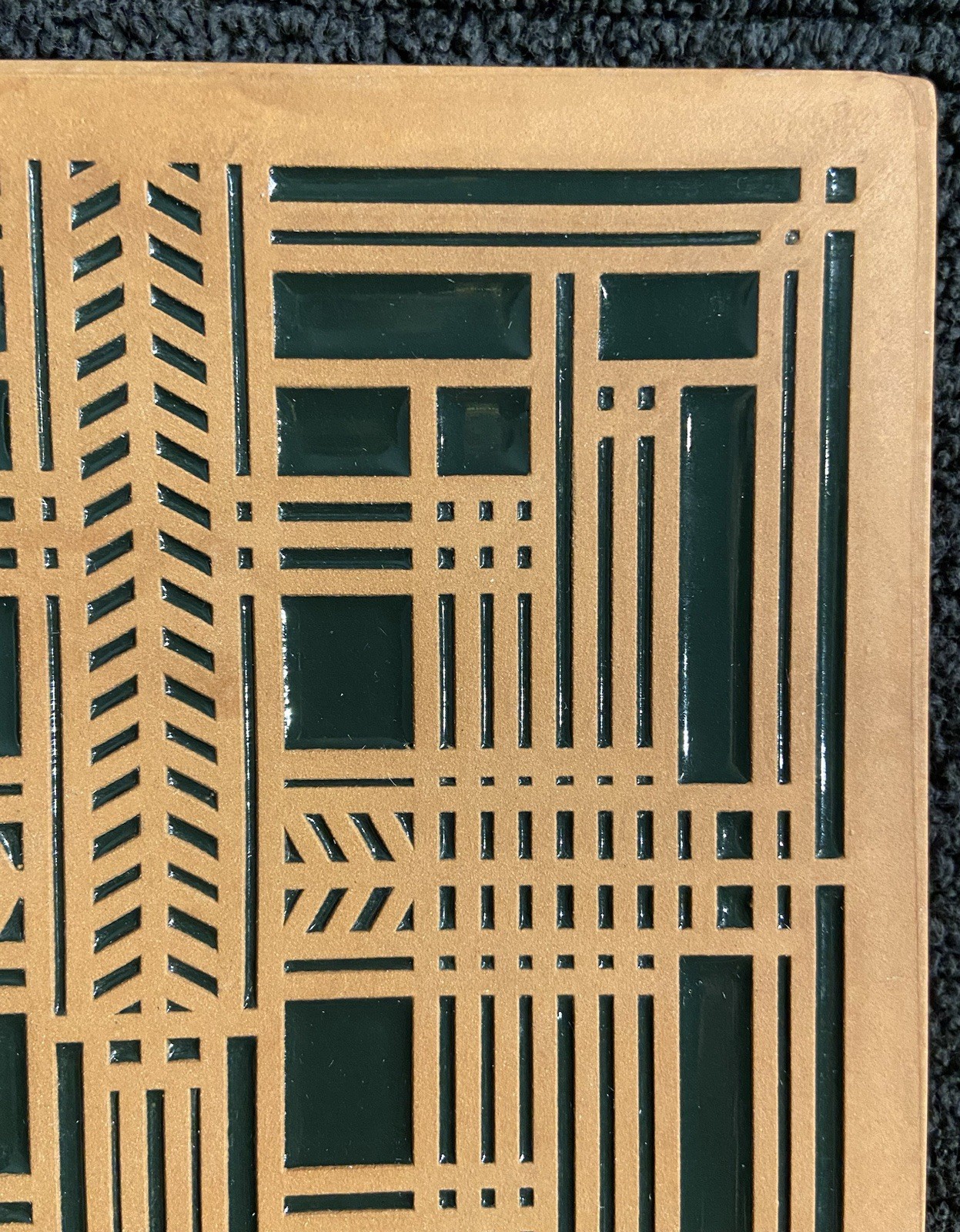 Frankoma Pottery Frank Lloyd Wright Willits Skylight Terracotta Tile Trivet