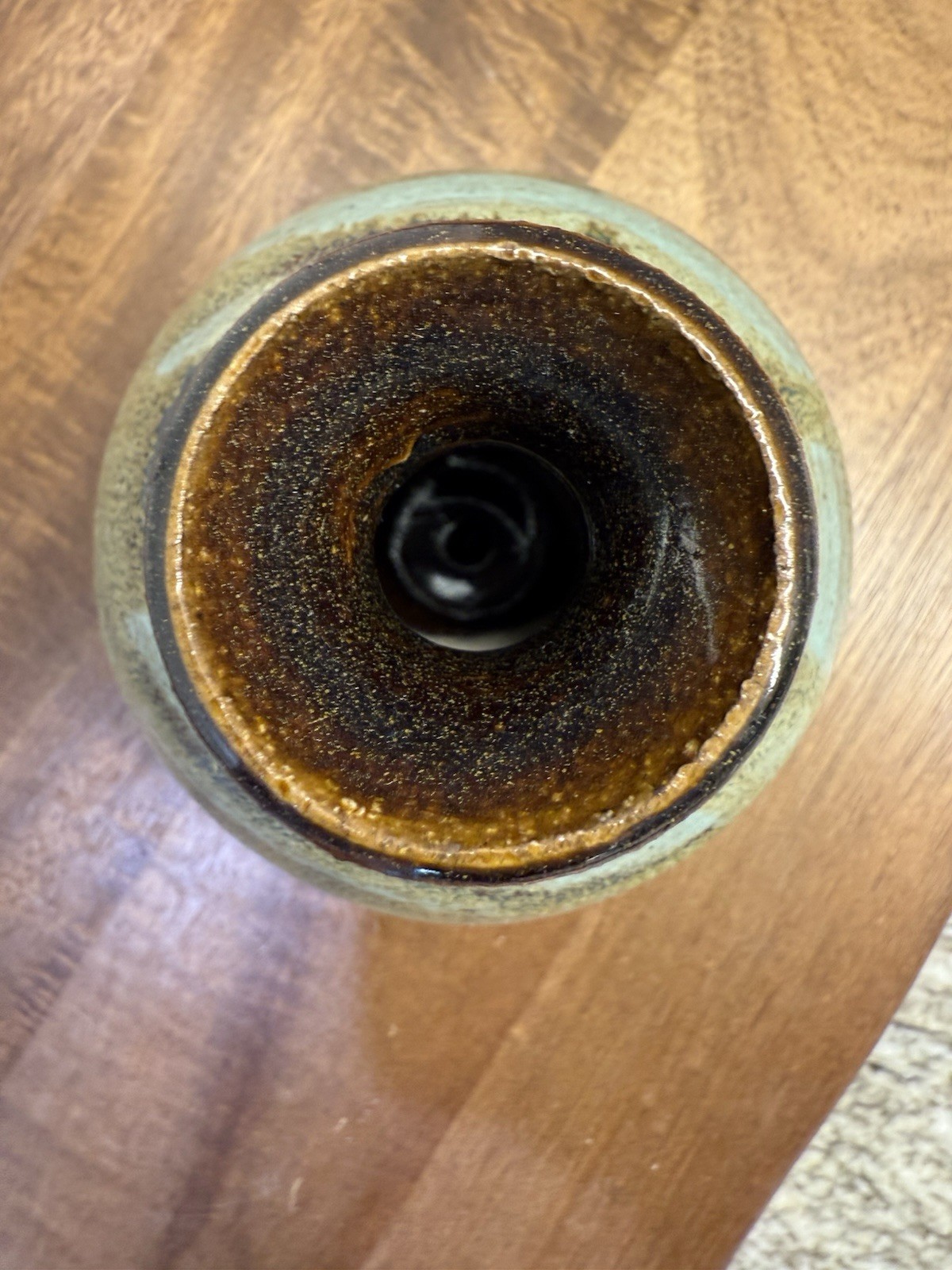 Studio Art Glazed Pottery Vase Handmade Signed Sidney 81 -4” Tall Blue Brown