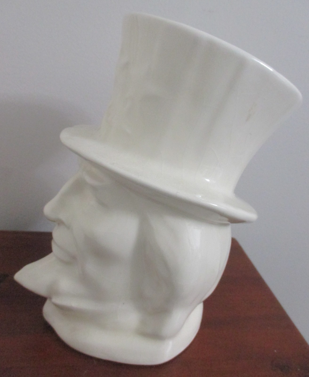 McCoy Pottery Uncle Sam Head Pottery Ceram Vase Planter White Vintage 7 1/4″ H