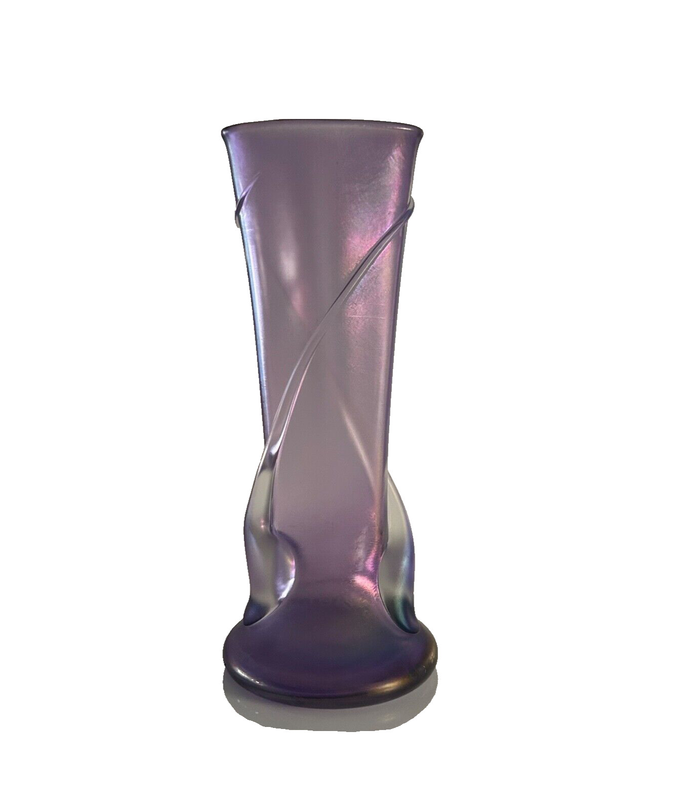 Zellique Studio Art Vase Iridescent Purple Opaque Vase Signed JM Joseph Morel!
