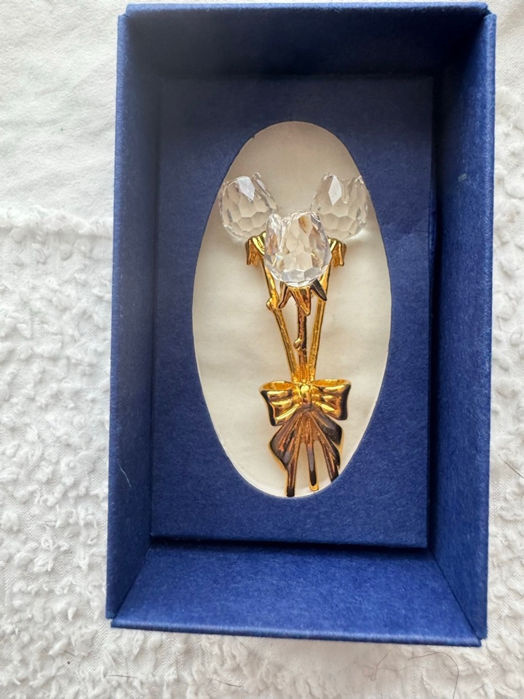 Swarovski Gold & Clear Crystal Memories Bouquet Decor Figurine One Size