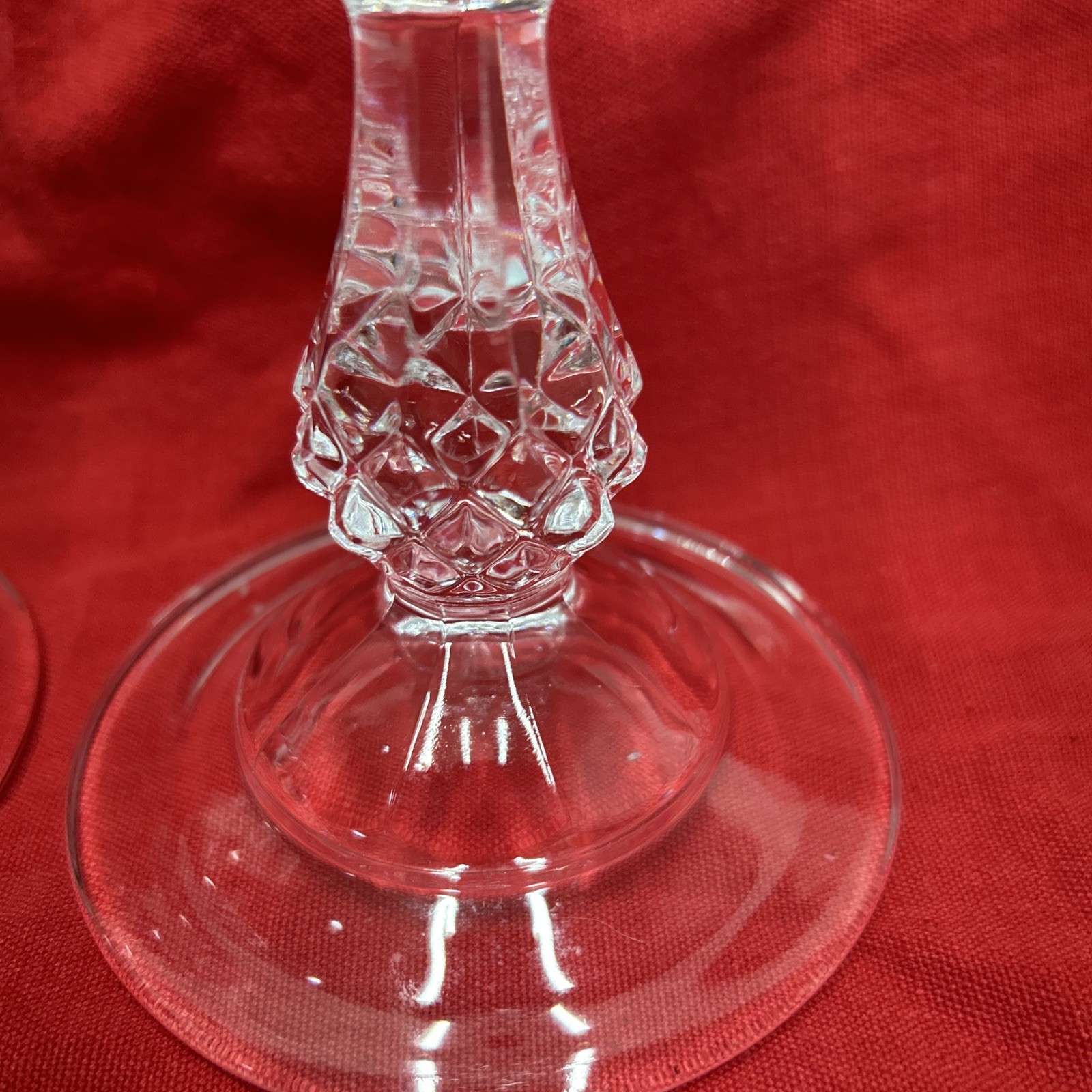 Cut Glass Candlestick Pair Elegant and well kept 6 1/2 inches beautiful set.