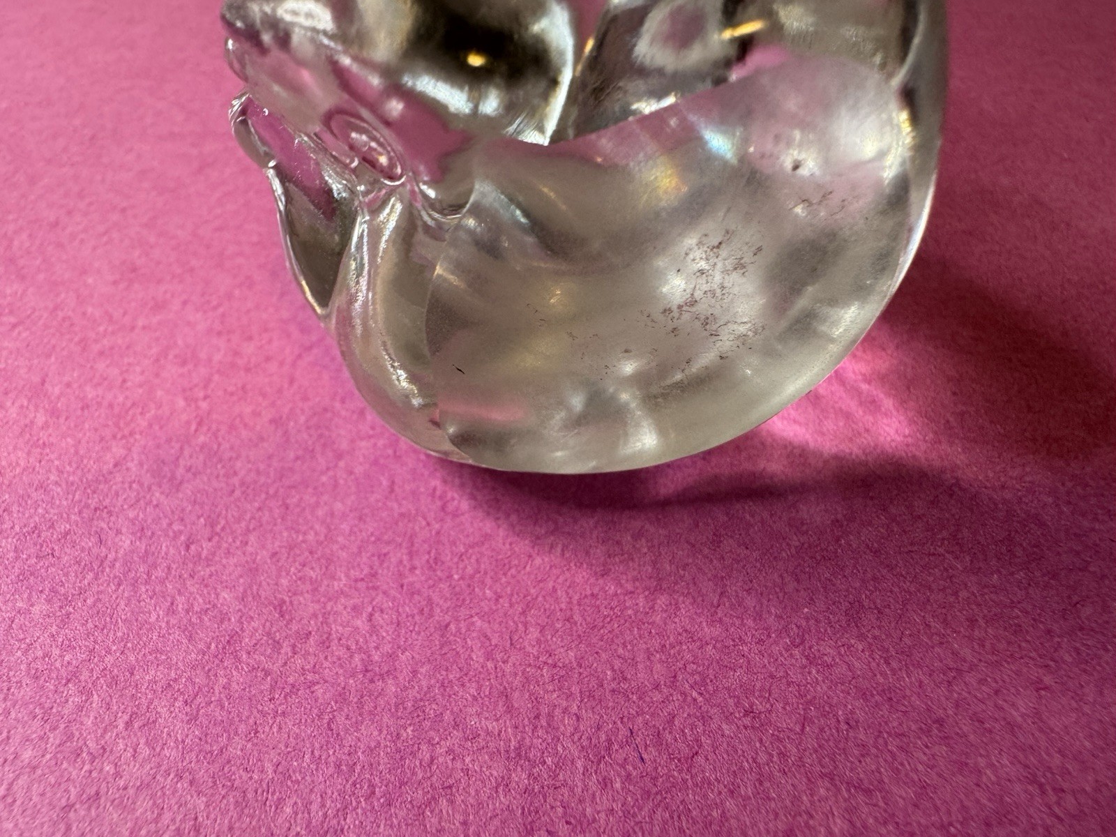 Vtg Fenton Art Glass Birthstone Birthday Bear Ruby Red Heart July Clear