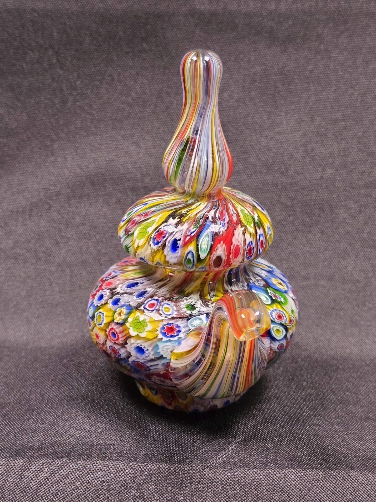 Vintage 1960s Ventian Millefiori Murano Glass Paperweight Tea Pot