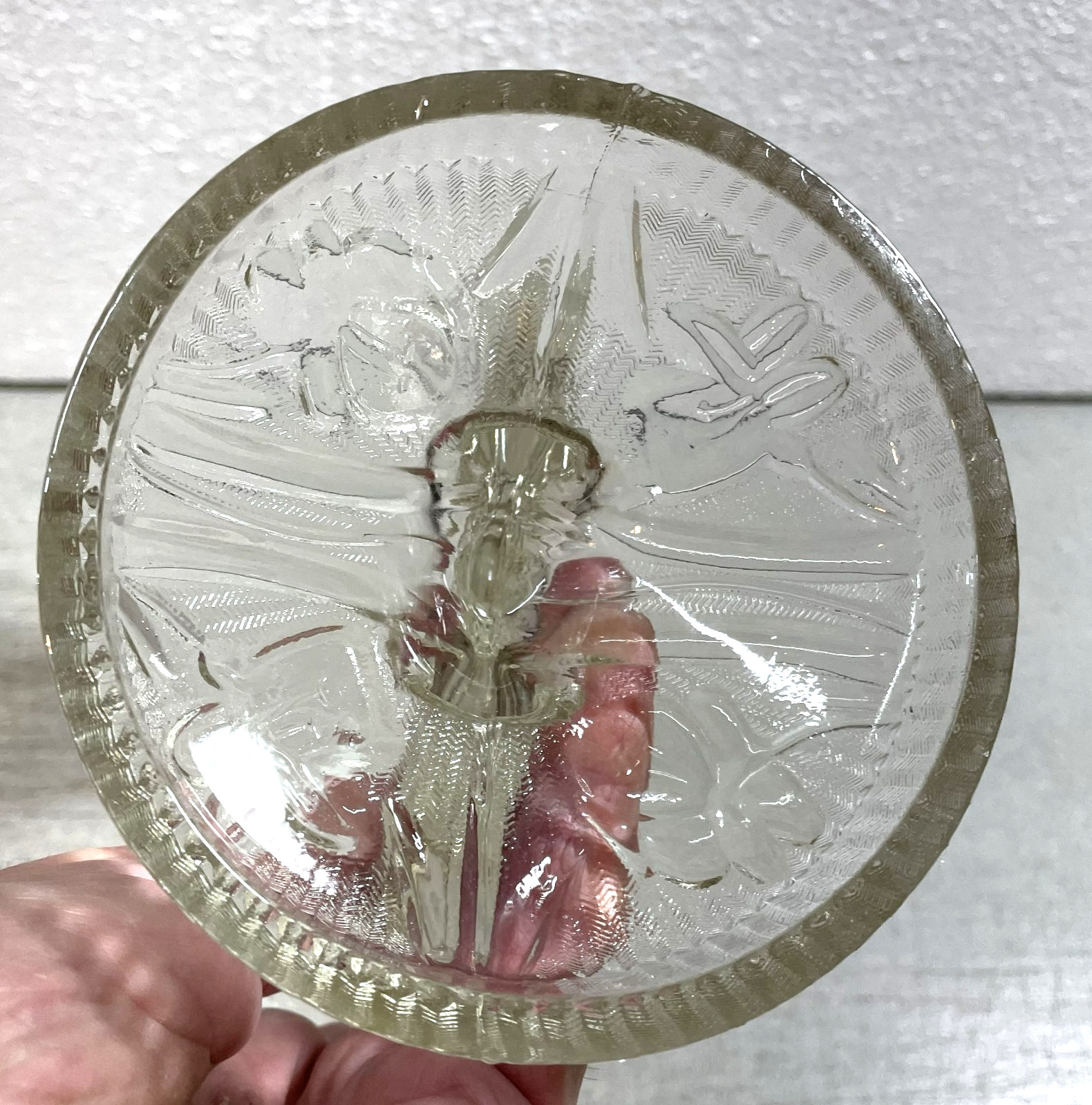 3 THREE Antique JEANNETTE Depression Glass Double Candlestick Iris Clear 1928-32