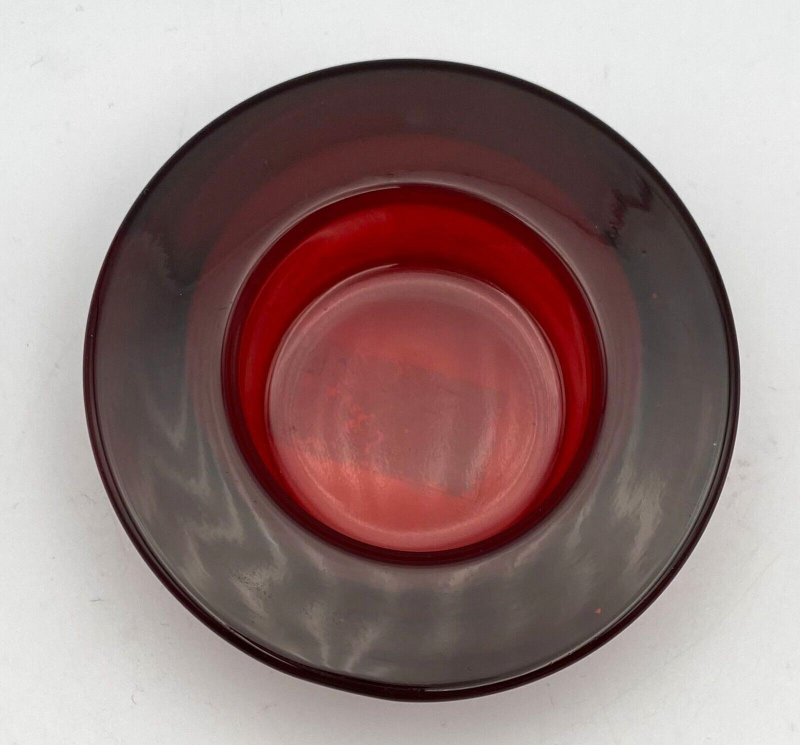 IKEA Ruby Red Glass Round Tea Light Votive Candle Holder #19895 NEW