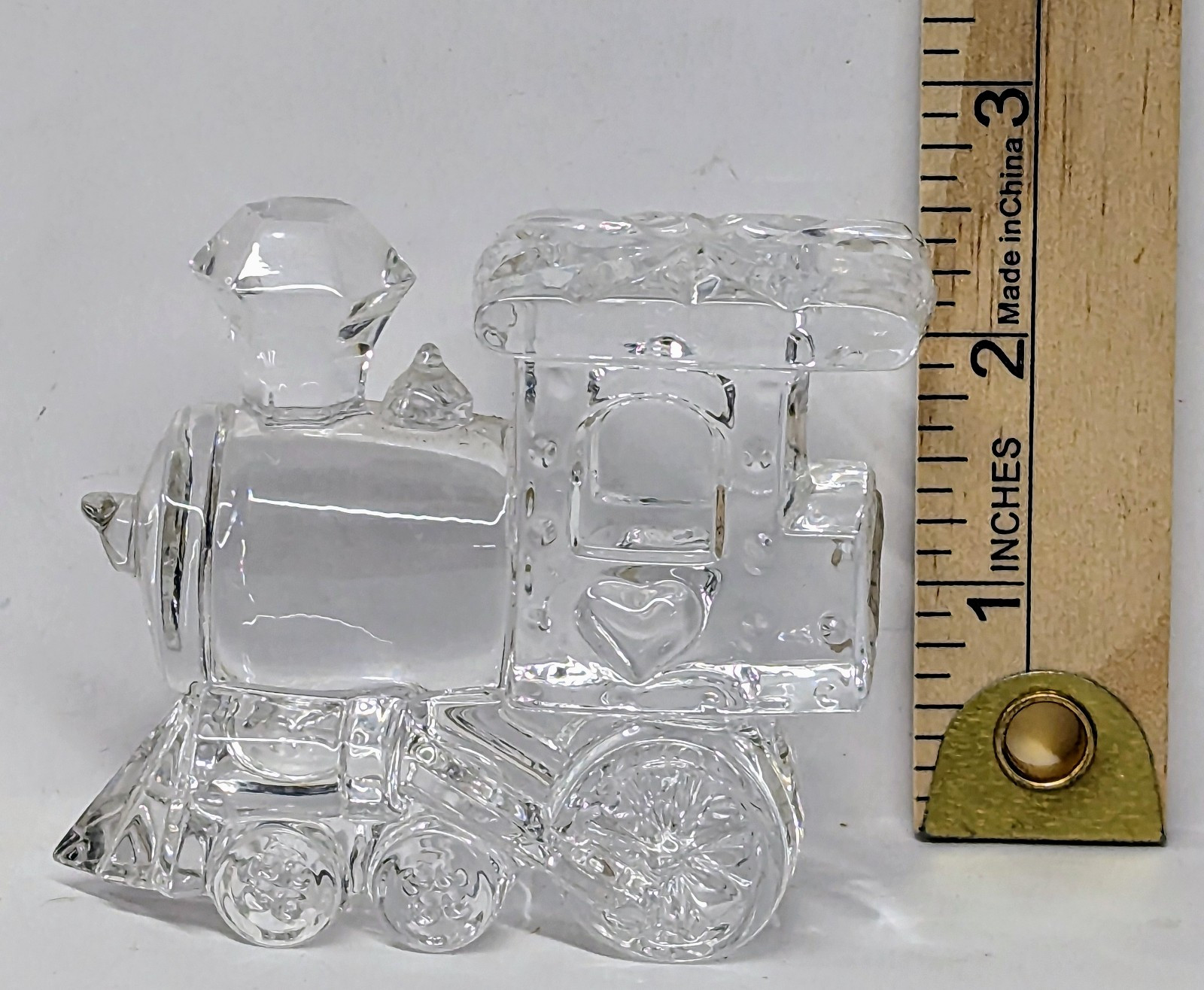 Vintage Locomotive Train German Made Paperweight Figurine Jonal 24% Crystal