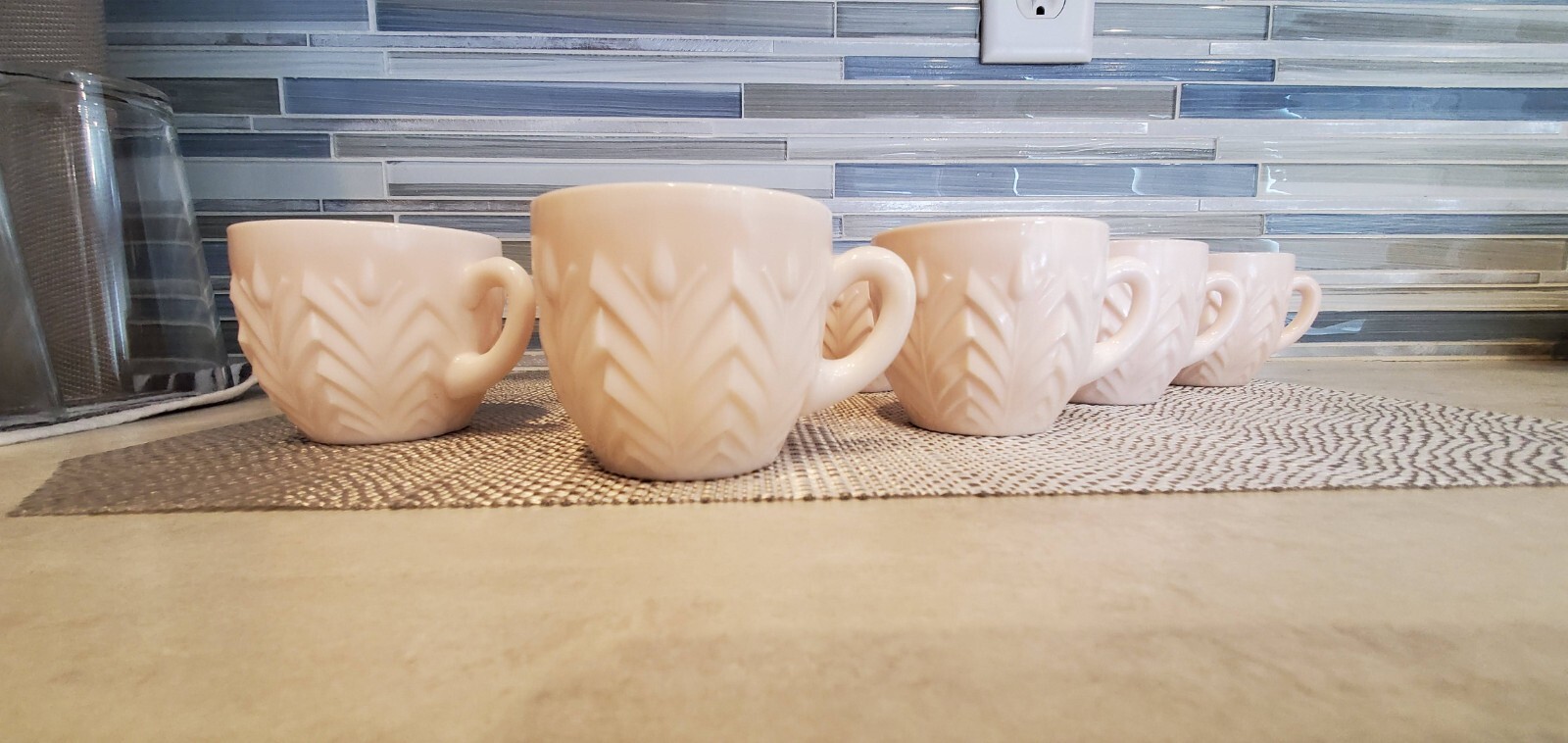 Jeannette Shell Pink Milk Glass Punch Cups 5 oz (set of 8)