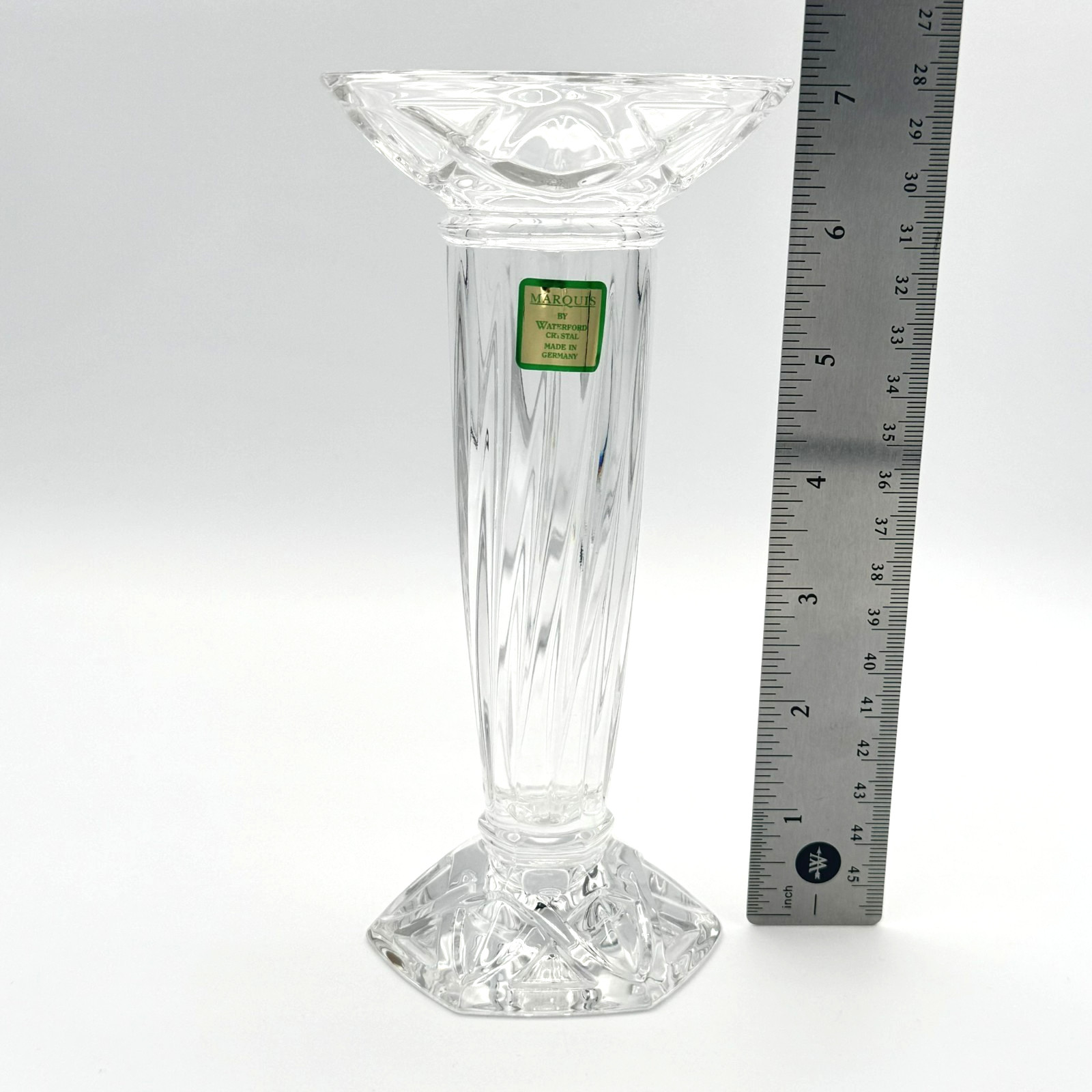Waterford Fine Cut Crystal Candlestick Holder Signed Amway Ireland