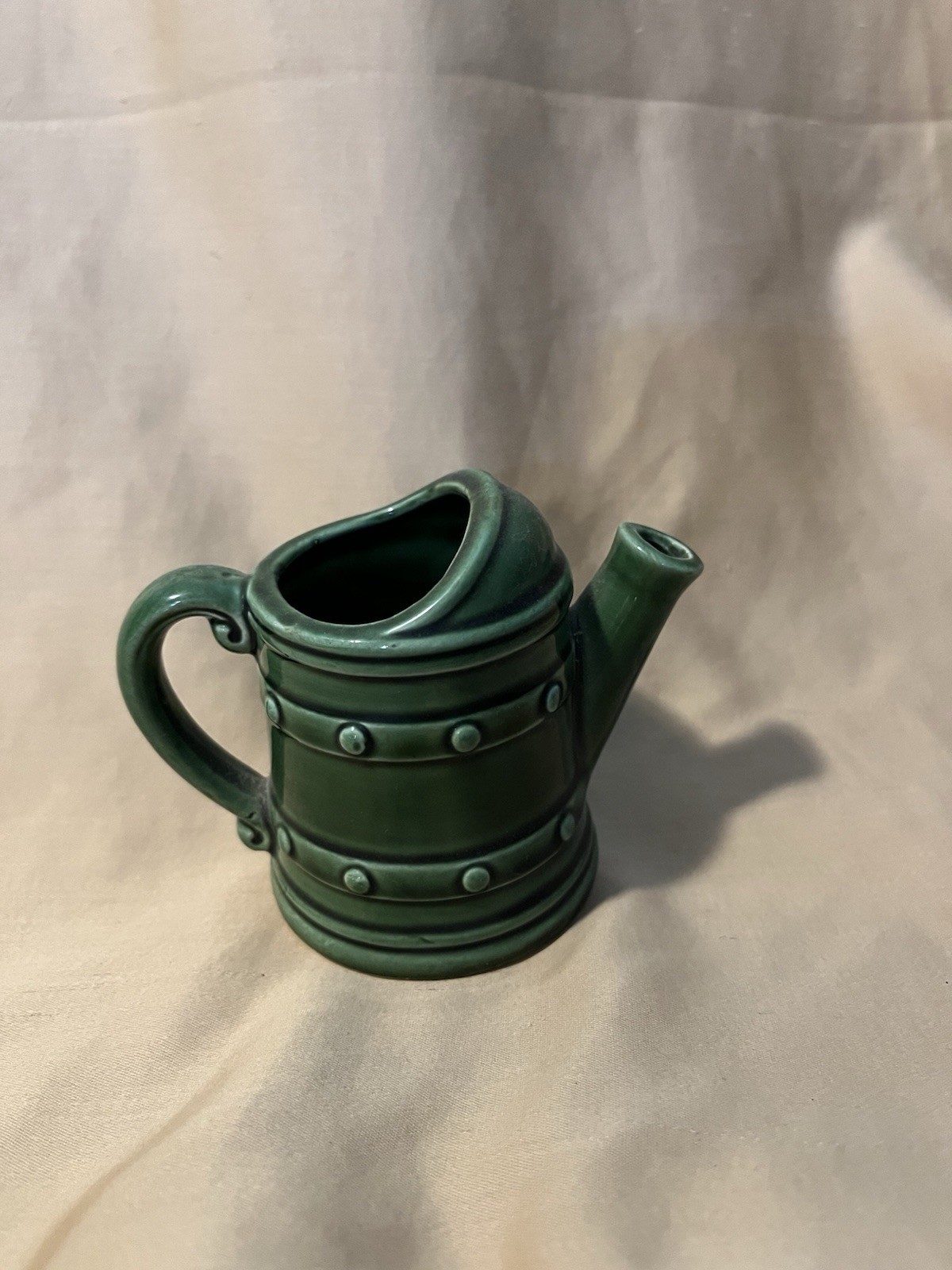 Vintage Miniature Small Green Pottery Watering Container