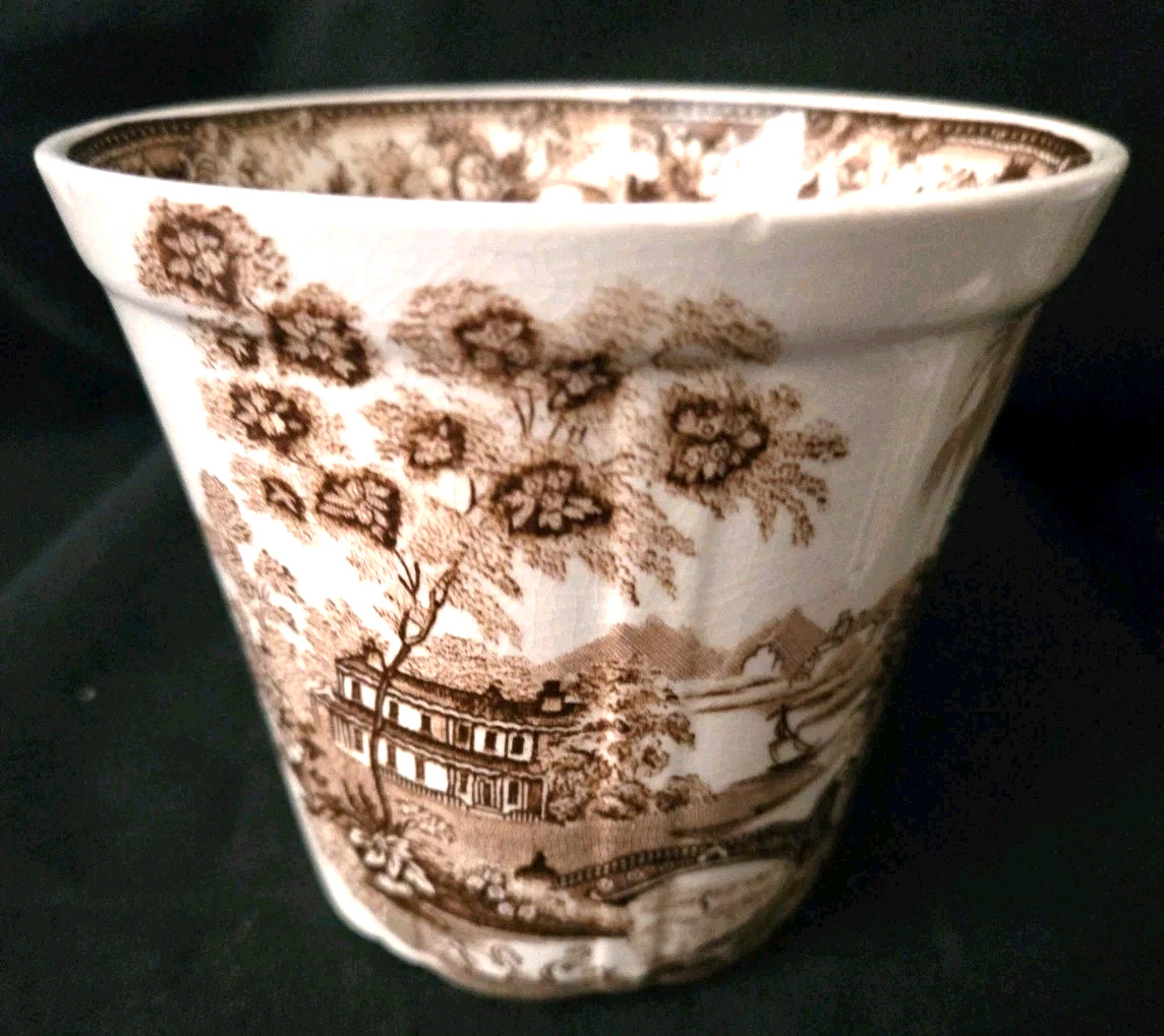 Pot Tonquin Royal Staffordshire By Clarice Cilff England VTG Brown Trees Water
