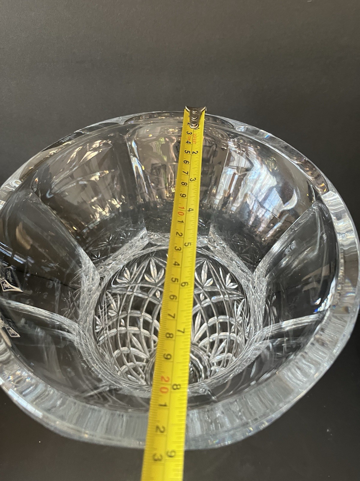 Towle 24 Lead Crystal Glass Vase Pineapple Design HEAVY Centerpiece.W/Sticker