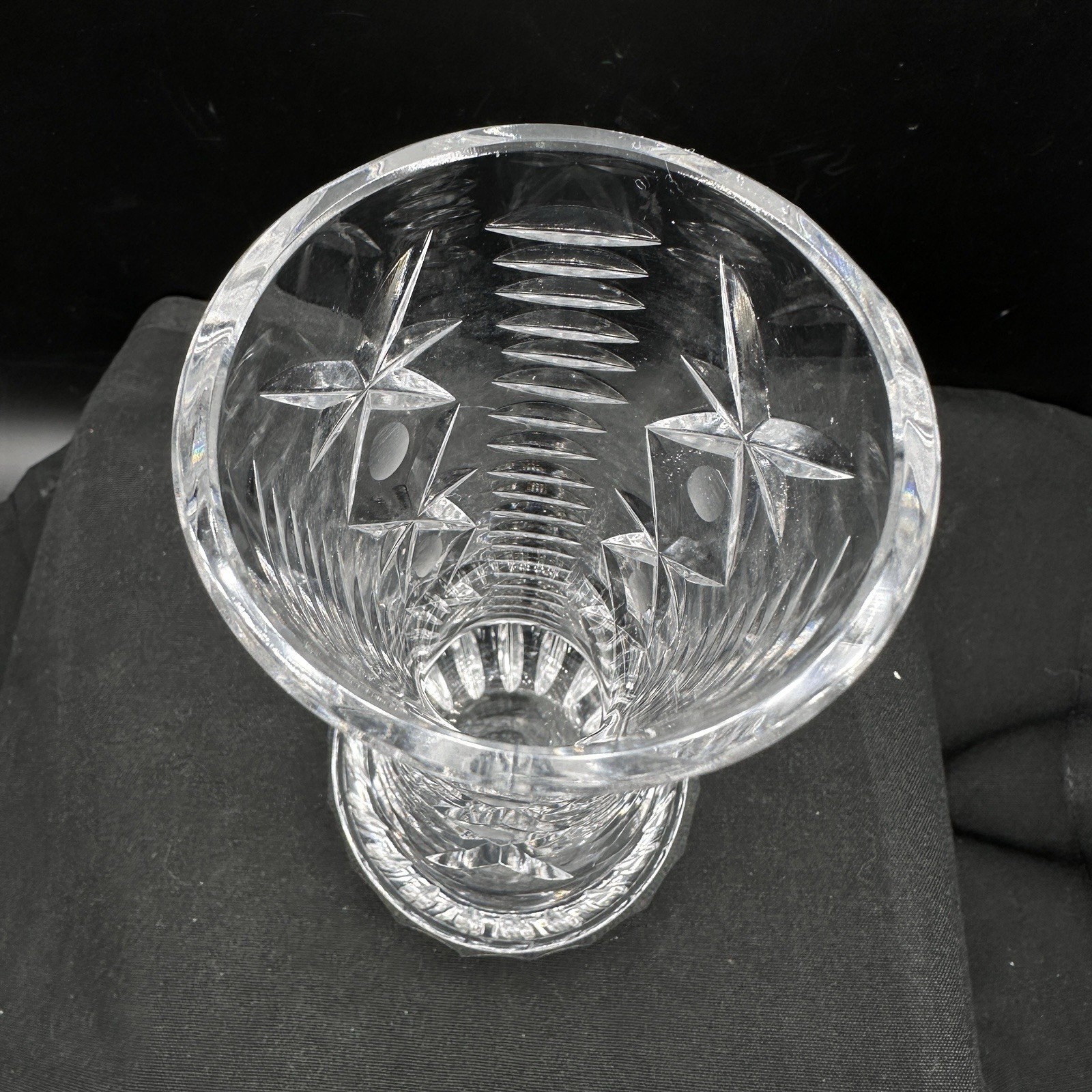 Vintage Hand Cut Lead Crystal Bud Vase 7″ German Bleikristall Style Starburst