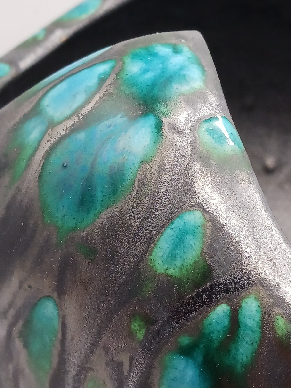 Vibrant Raku Art Pottery Vessel Vase Artist Signed Vintage 1976 1 Surface Crack