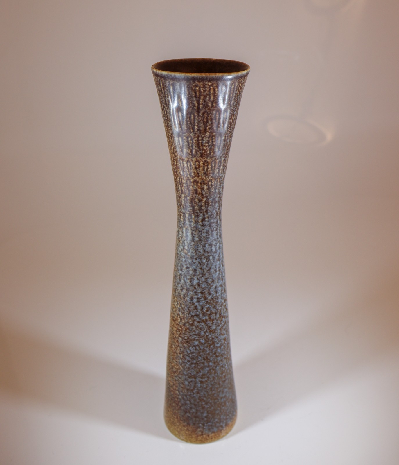 Large Blue & Brown Speckled Vase Carl-Harry Stålhane Rörstrand Midcentury Modern