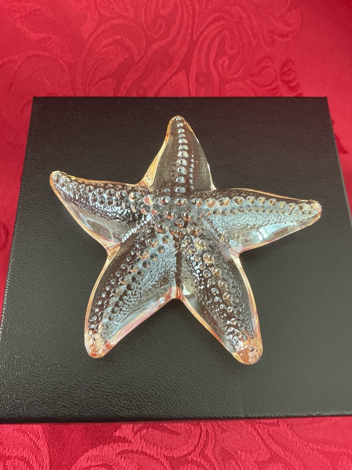 NIB FLAWLESS Exquisite LALIQUE France Glass Crystal OCEANIA Gold STARFISH Figure
