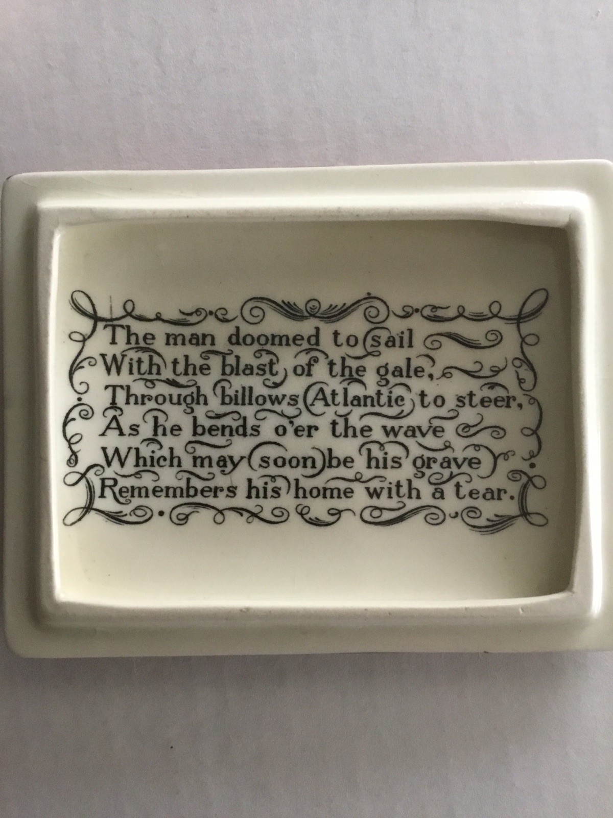 Vintage Gray’s Pottery Hand Painted Ship Trinket/Candy Box, Ceramic, 1940’s