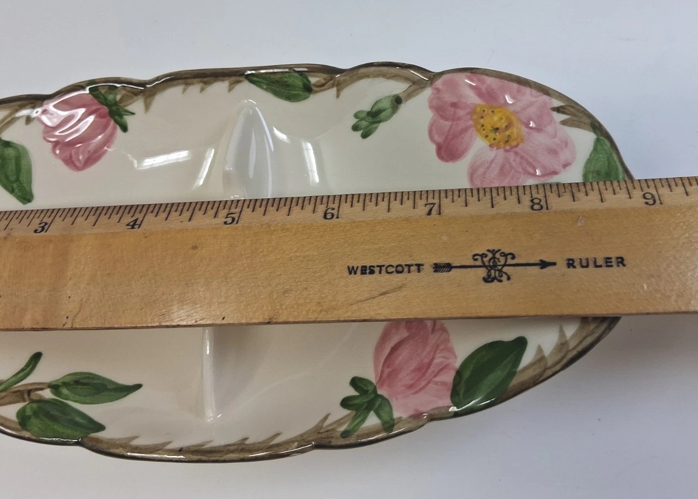 Vintage Franciscan Ashtray Desert Rose Hand Painted Made California USA 9″x4.5″
